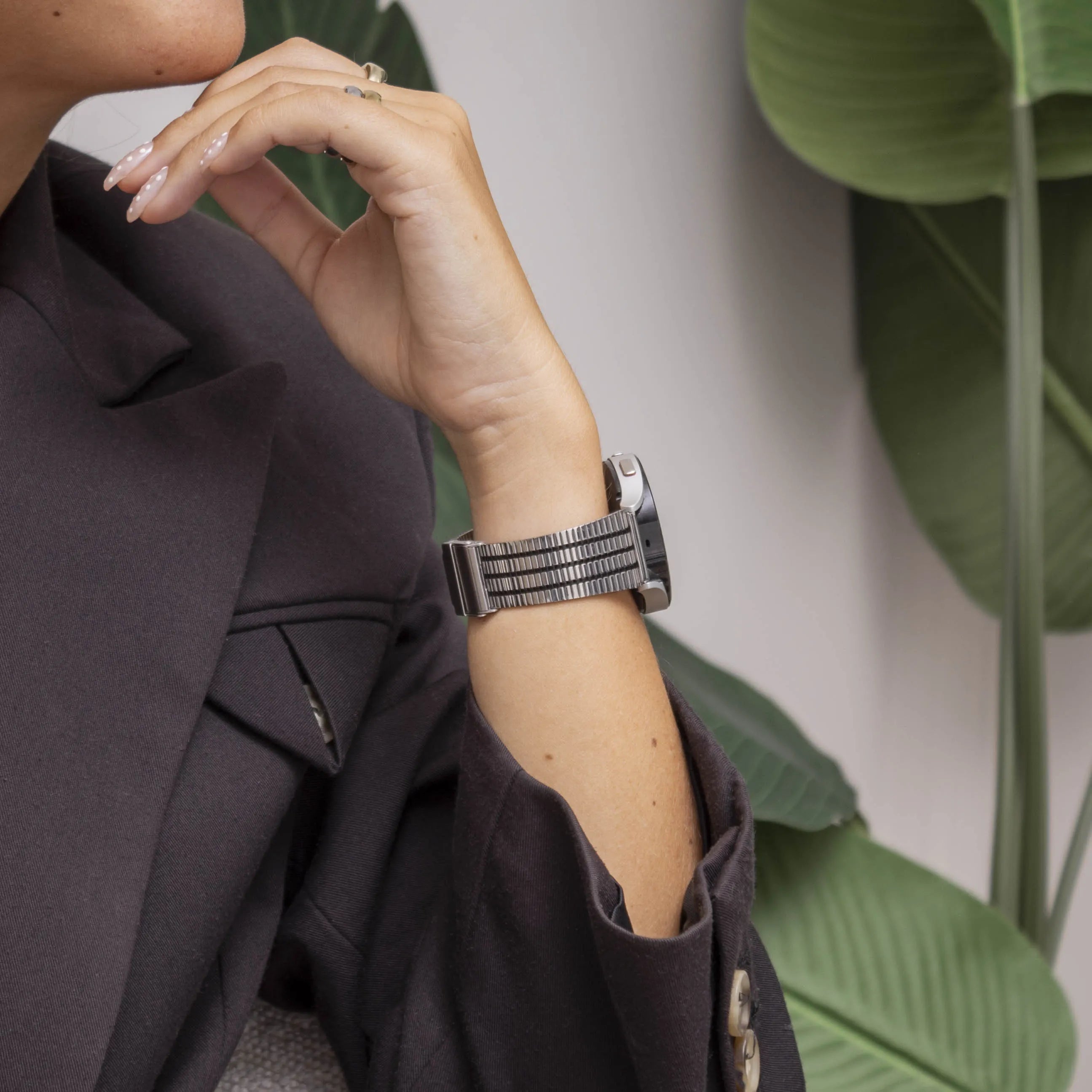 Bracelet acier inoxydable Polar Pacer (argent/noir)