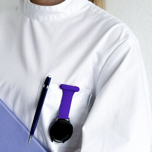 Silicone Nurse Fob, purple, lifestyle photo