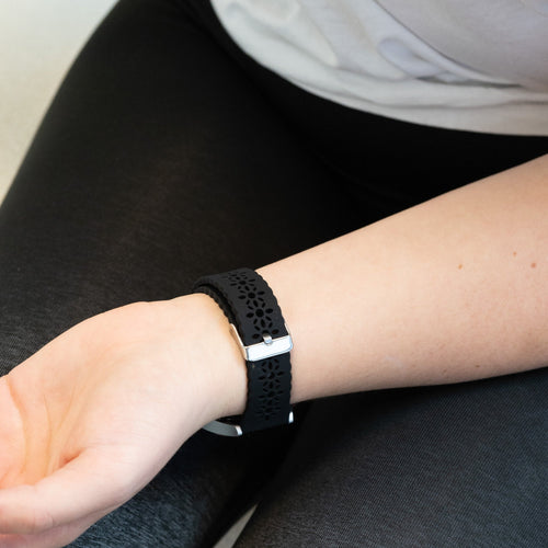 Patterned Silicone Strap, black, lifestyle photo