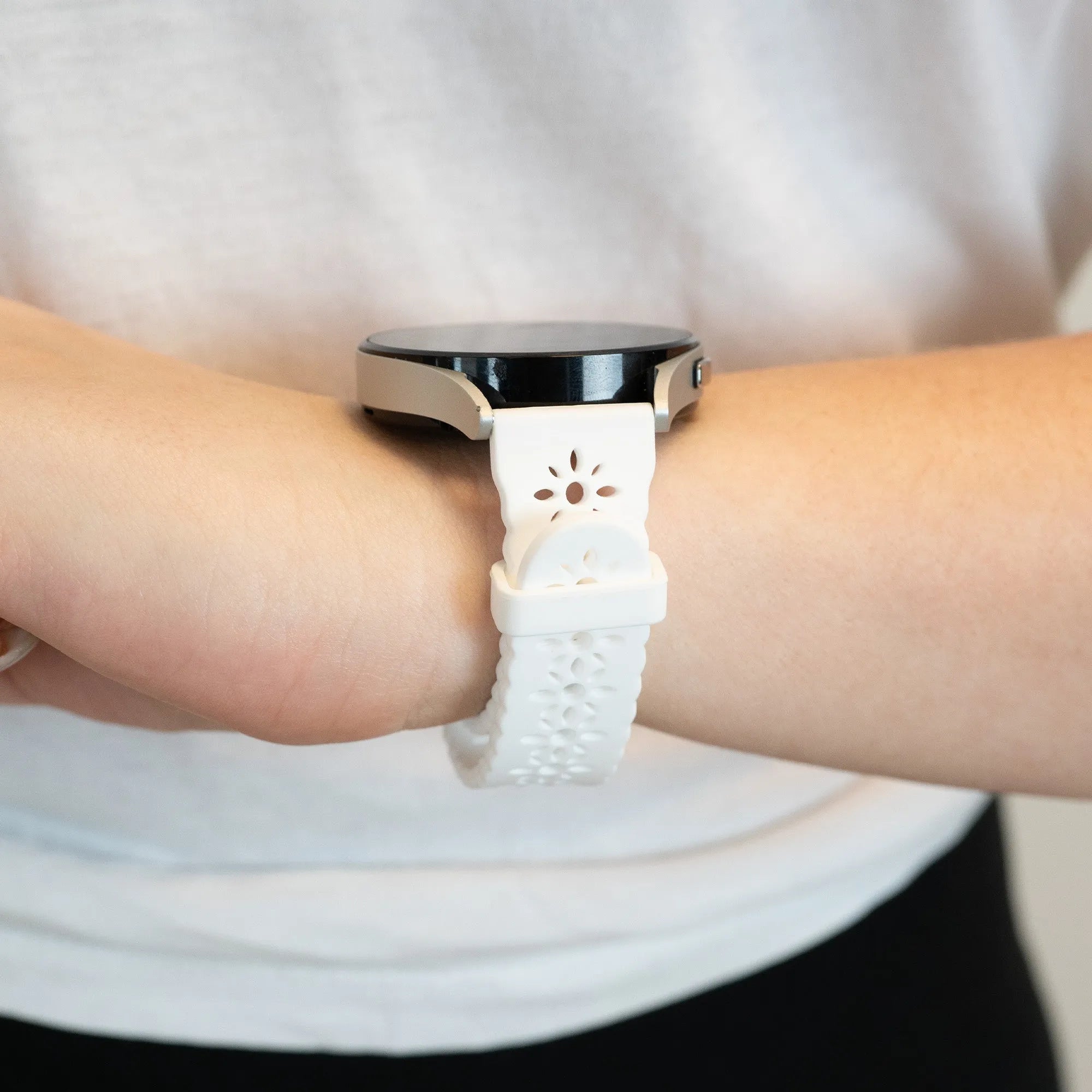 Bandz Bracelet silicone à motifs Oozoo Smartwatch 20mm (blanc)