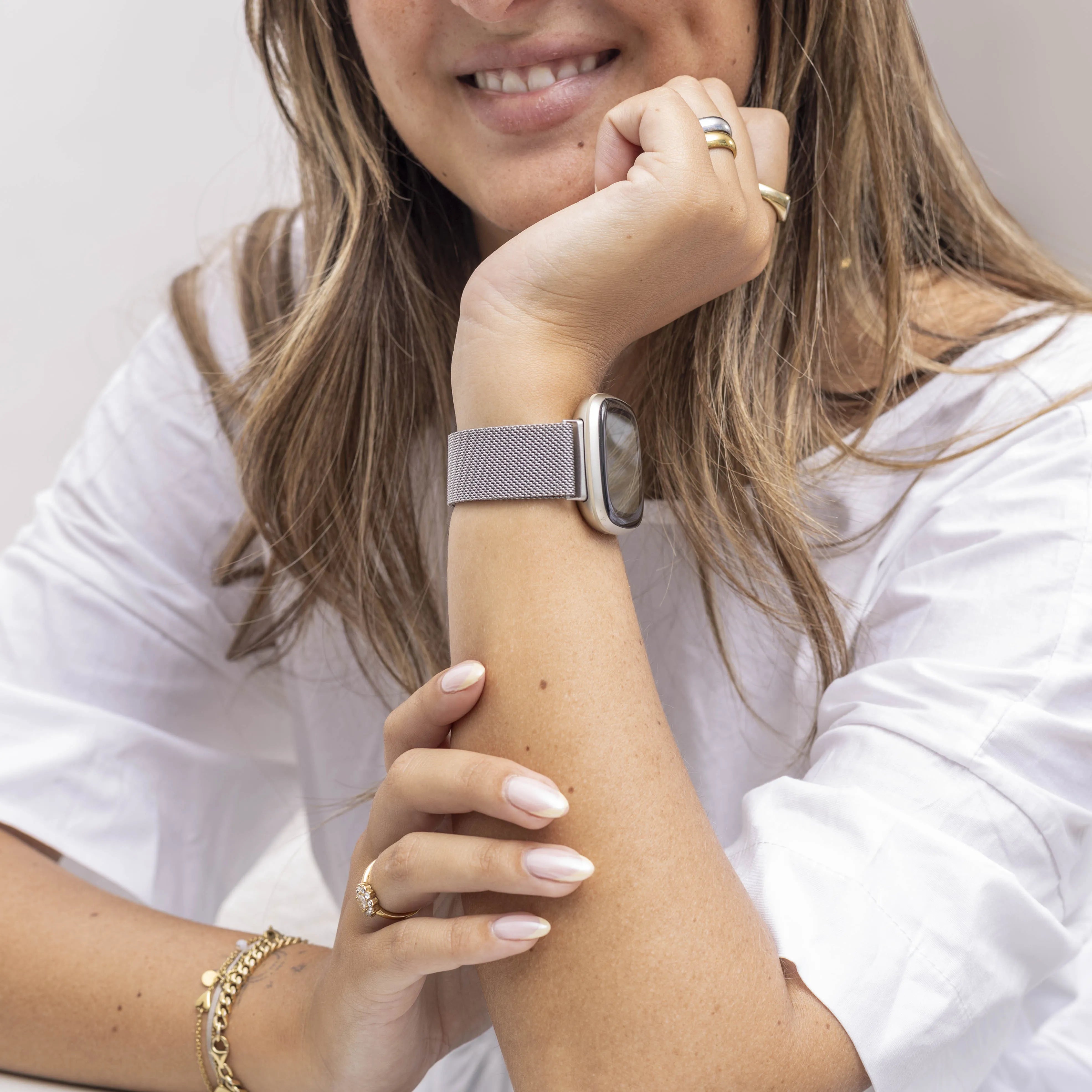 Bracelet Milanais Fitbit Versa 3 (argent)
