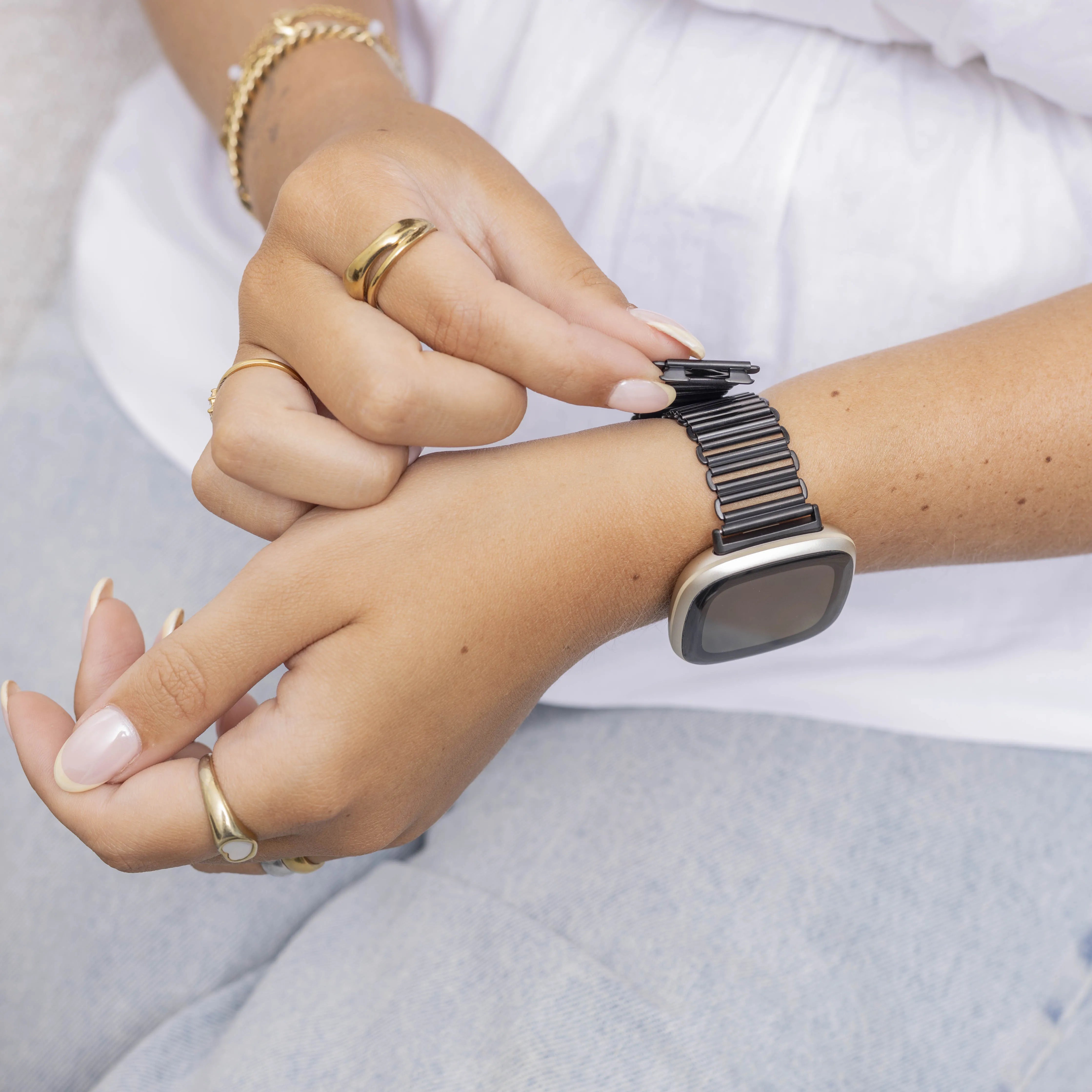 Bracelet acier loop Fitbit Versa 3 (noir)