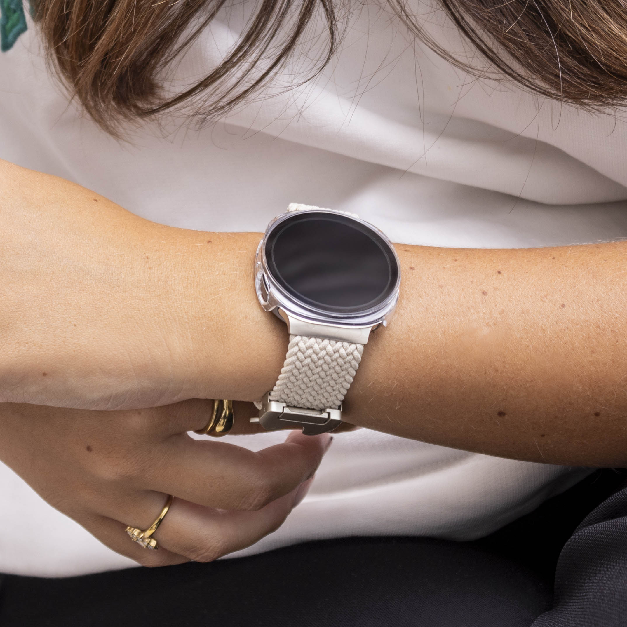 Coque rigide avec verre Samsung Galaxy Watch 8 - 40mm / 9 - 40mm (transparent)