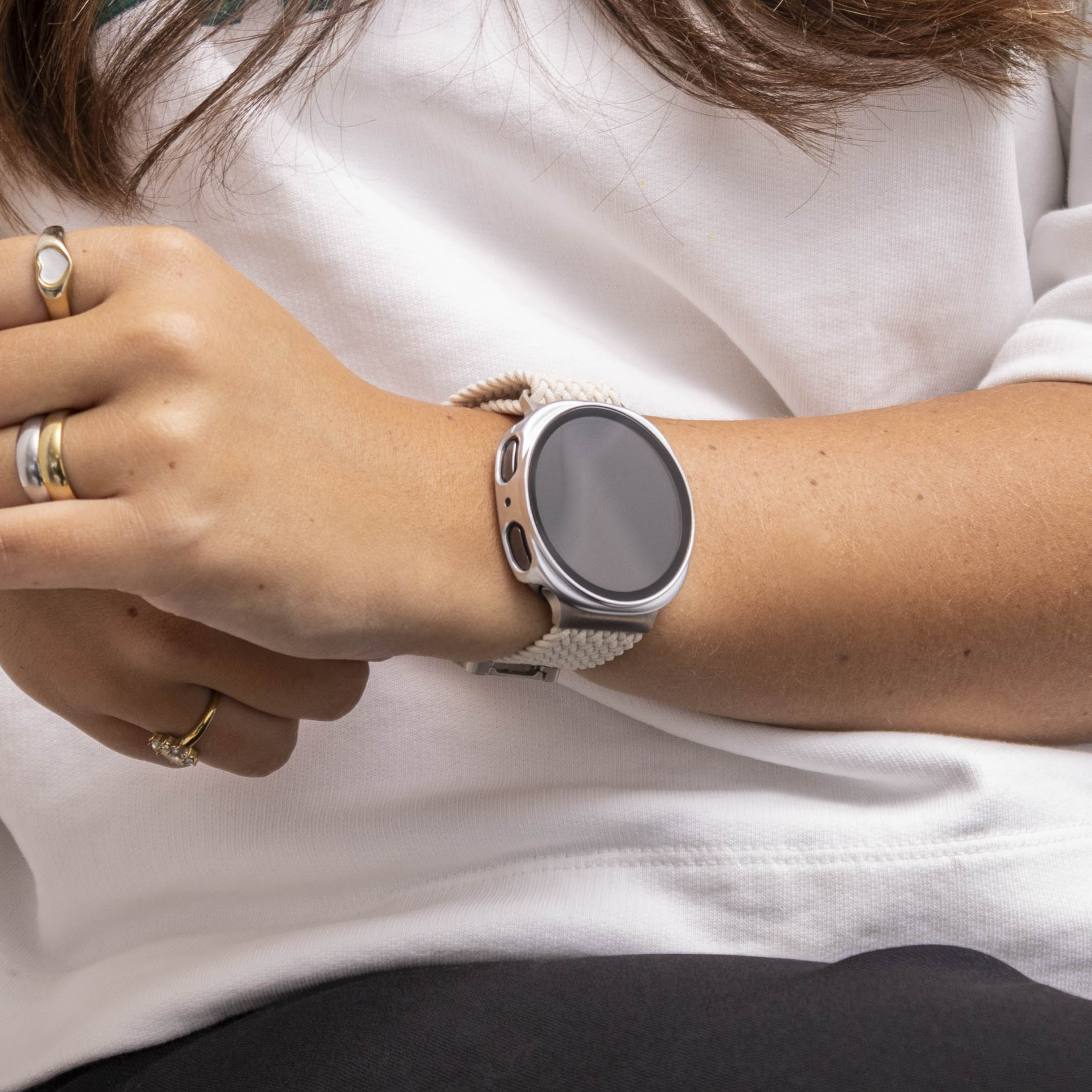 Coque rigide avec verre Samsung Galaxy Watch 8 - 40mm / 9 - 40mm (argent)