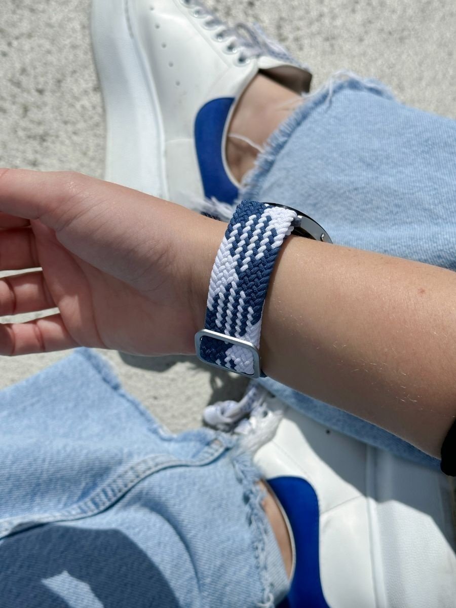 Bracelet tissé réglable Redmi Watch 5 Lite (bleu/blanc)