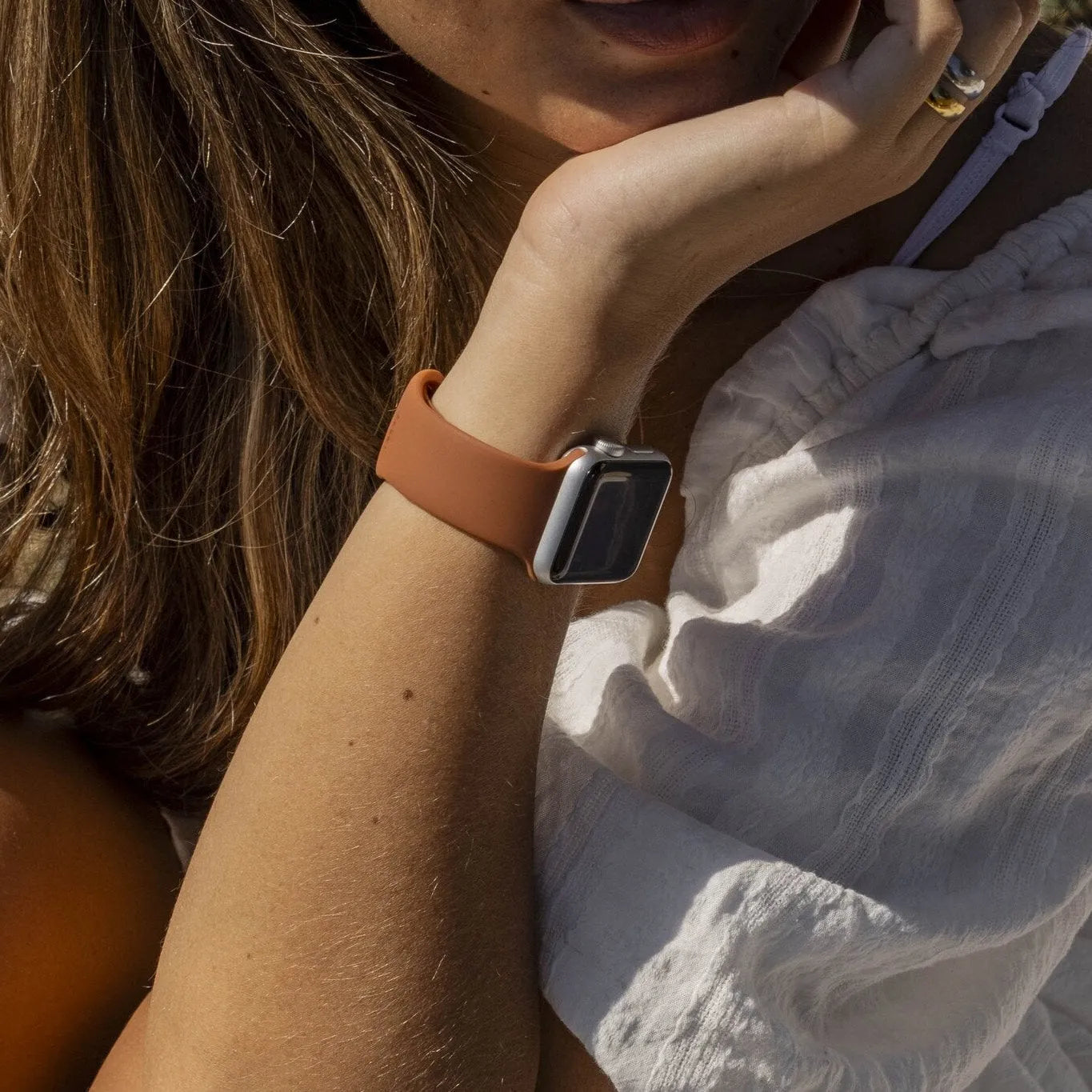 Bracelet en silicone xoxo Wildhearts Apple Watch (marron)