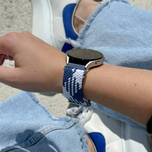 Bracelet tressé réglable Amazfit GTS 4 (bleu/blanc)
