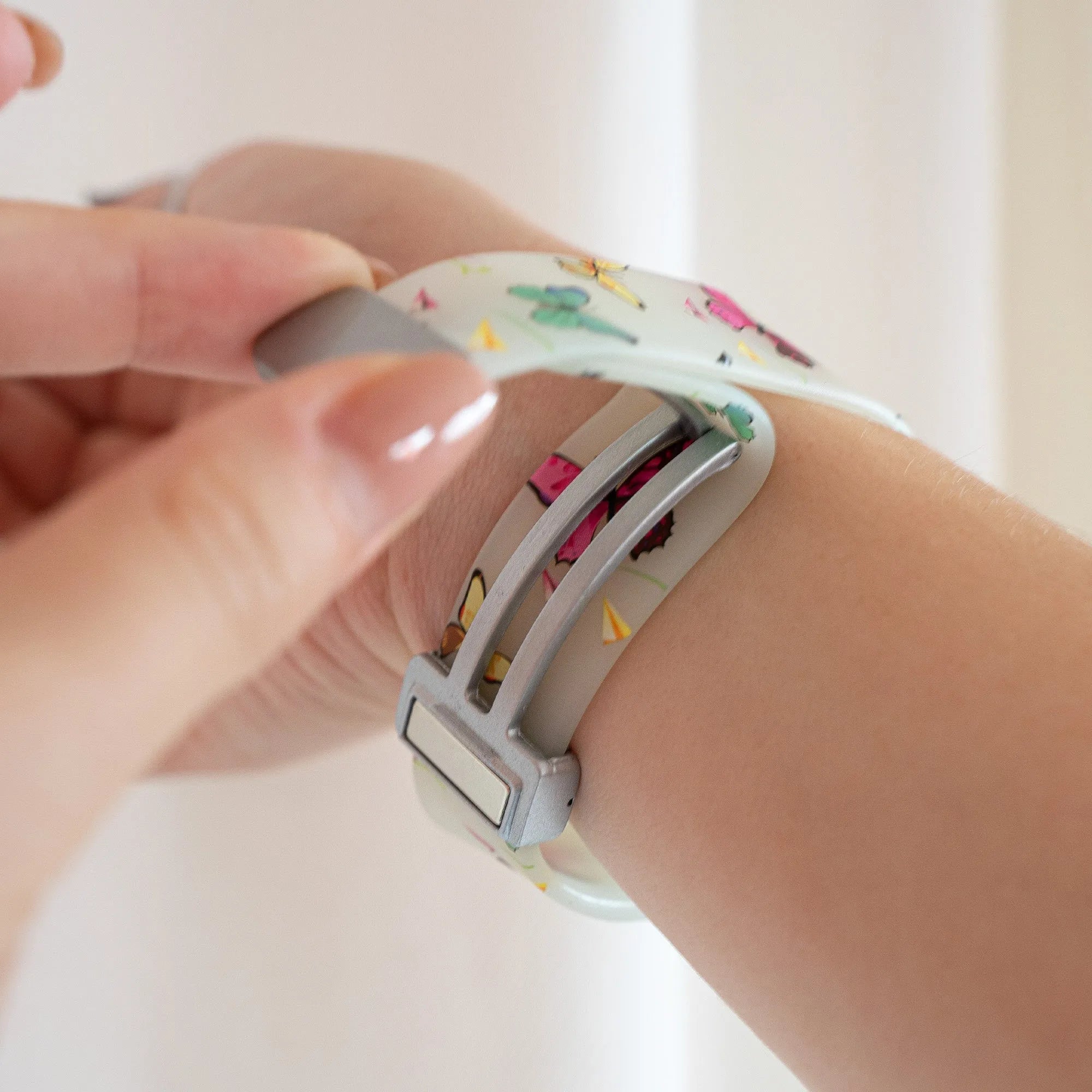 Silicone Magnetic Patterned Strap, lifestyle photo