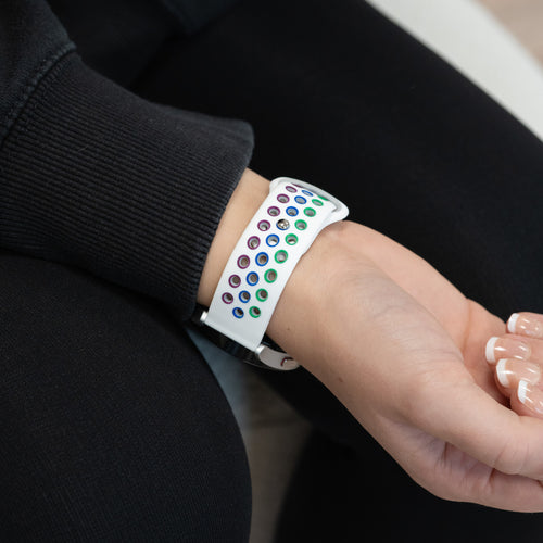 Bandz Bracelet sport "Deluxe" Samsung Galaxy Watch 5 - 44mm (blanc/arc-en-ciel)