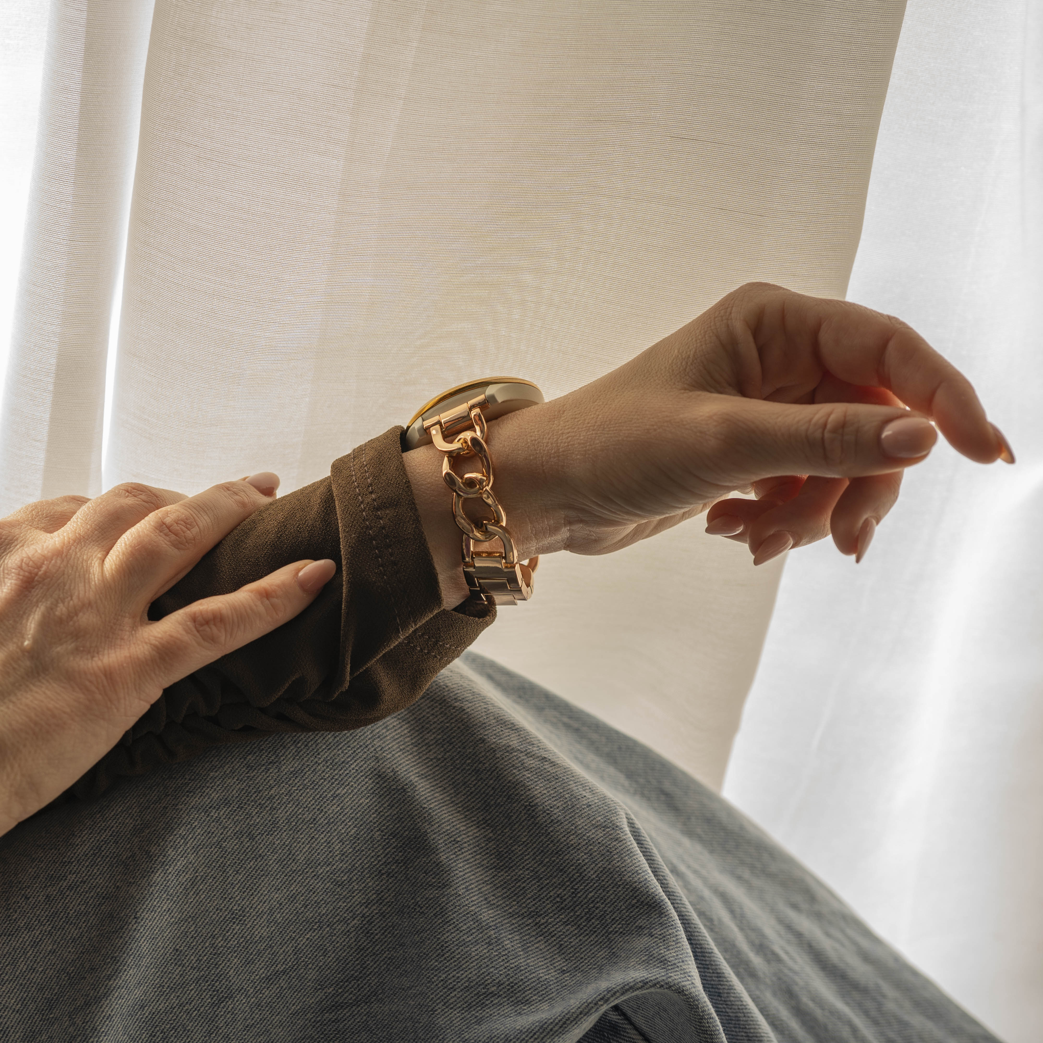 Samsung Galaxy Watch 6 Classic 47mm Steel Chain Strap (Rose Gold)