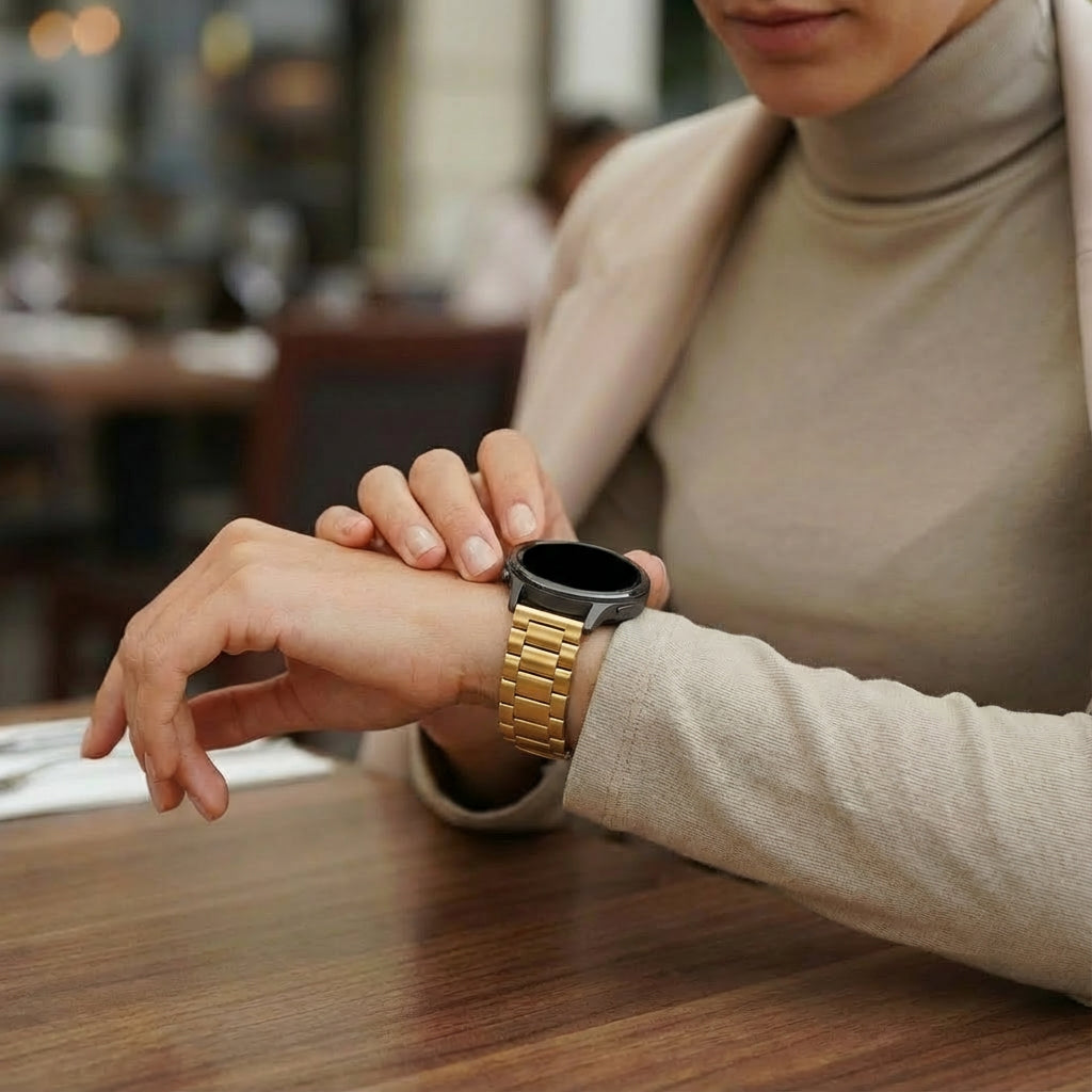 Bandz Bracelet acier 'Classic' Garmin Vivoactive 4s (or)