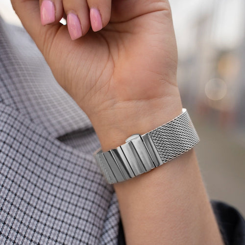 Milanese Steel Strap, silver, lifestyle photo