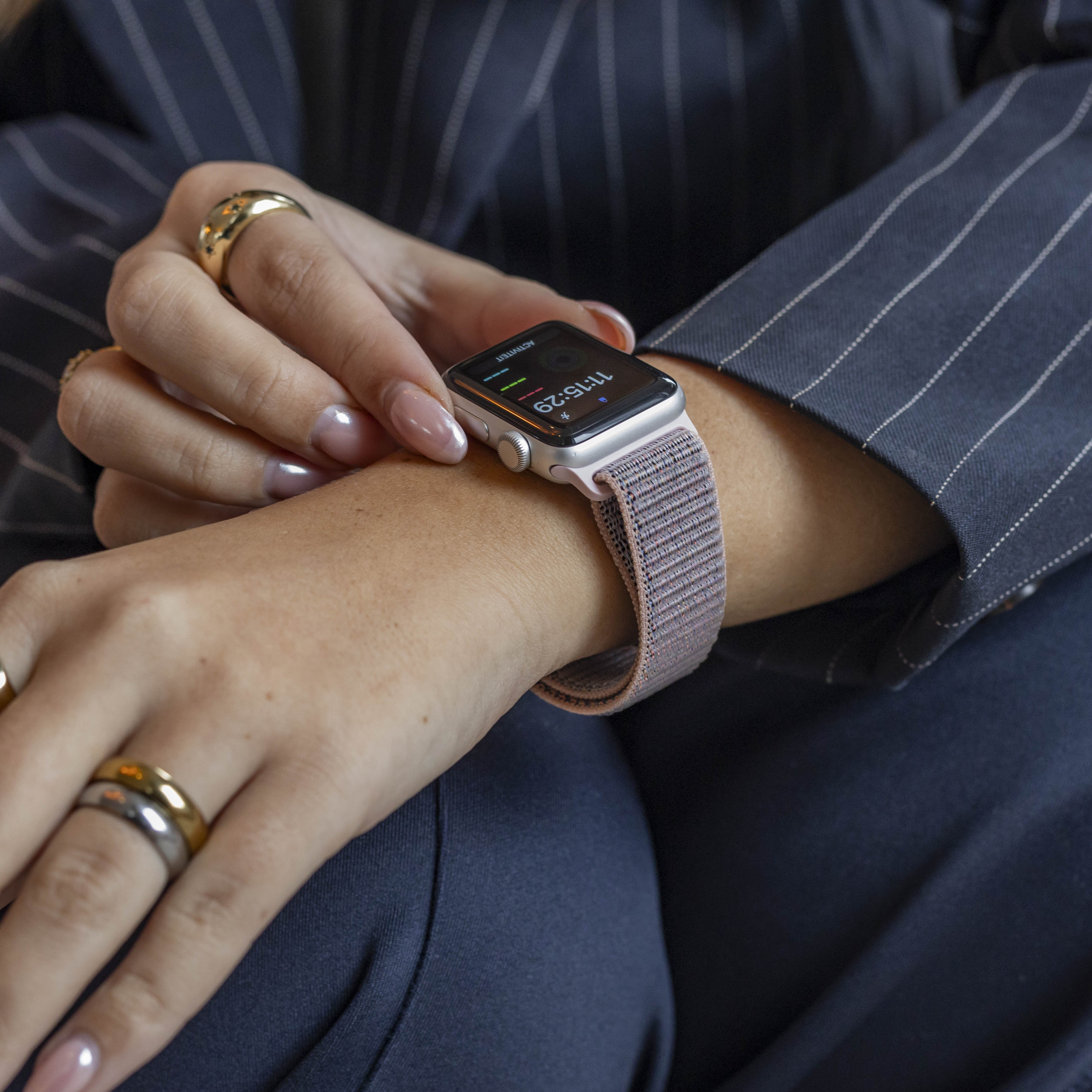 Bandz Bracelet nylon 'Classic' boucle en P Apple Watch Ultra (rose sable)