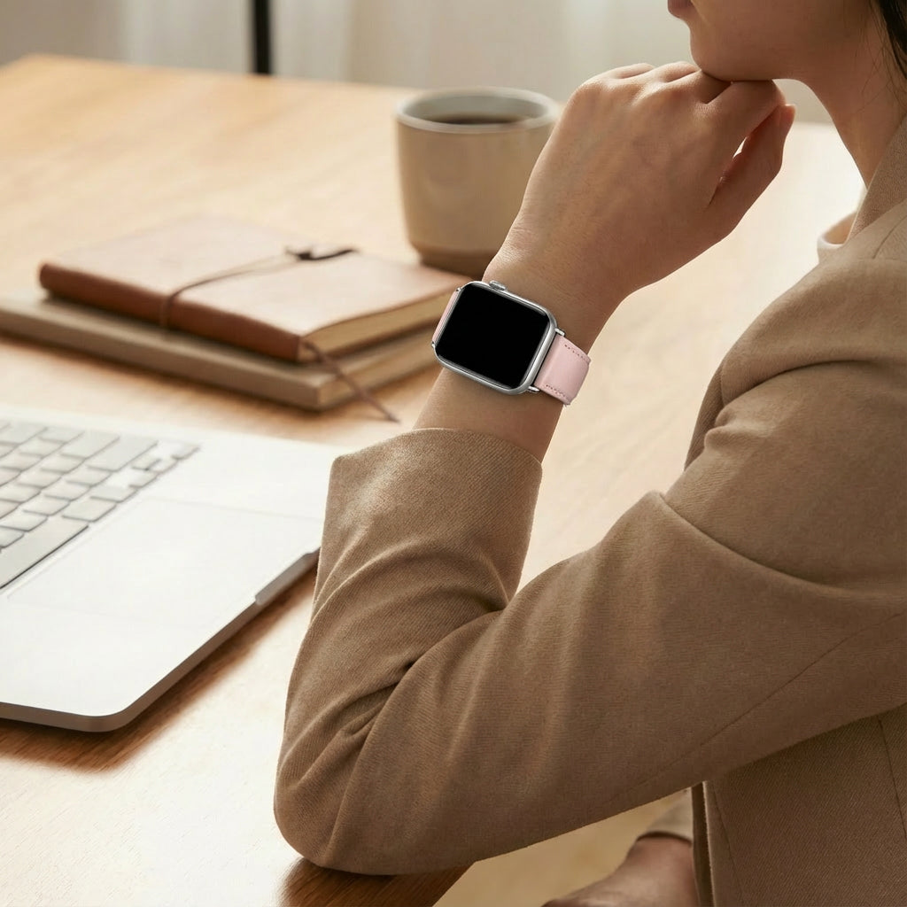 Bracelet cuir Xiaomi Smart Band 8 Pro (rose)