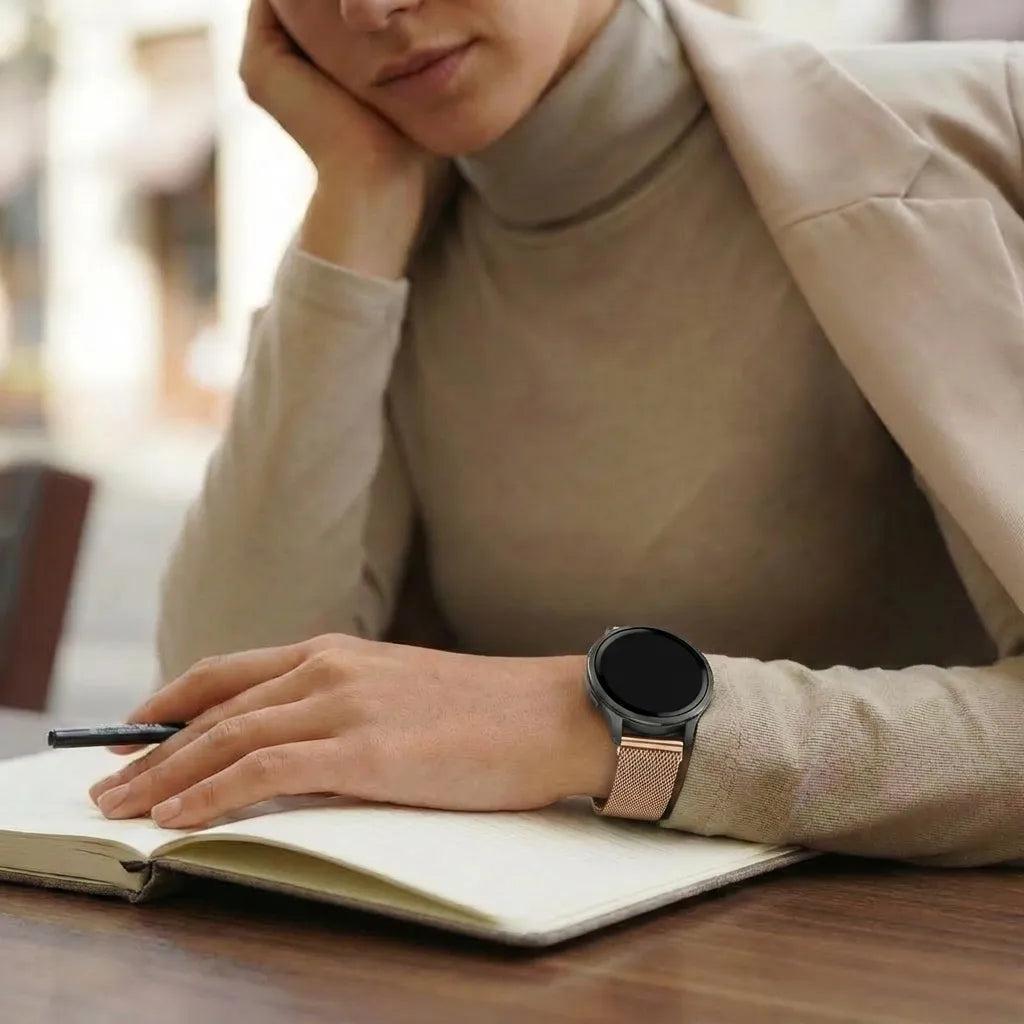 Bandz Bracelet milanais Loop Garmin Vivoactive 4s (rose or)