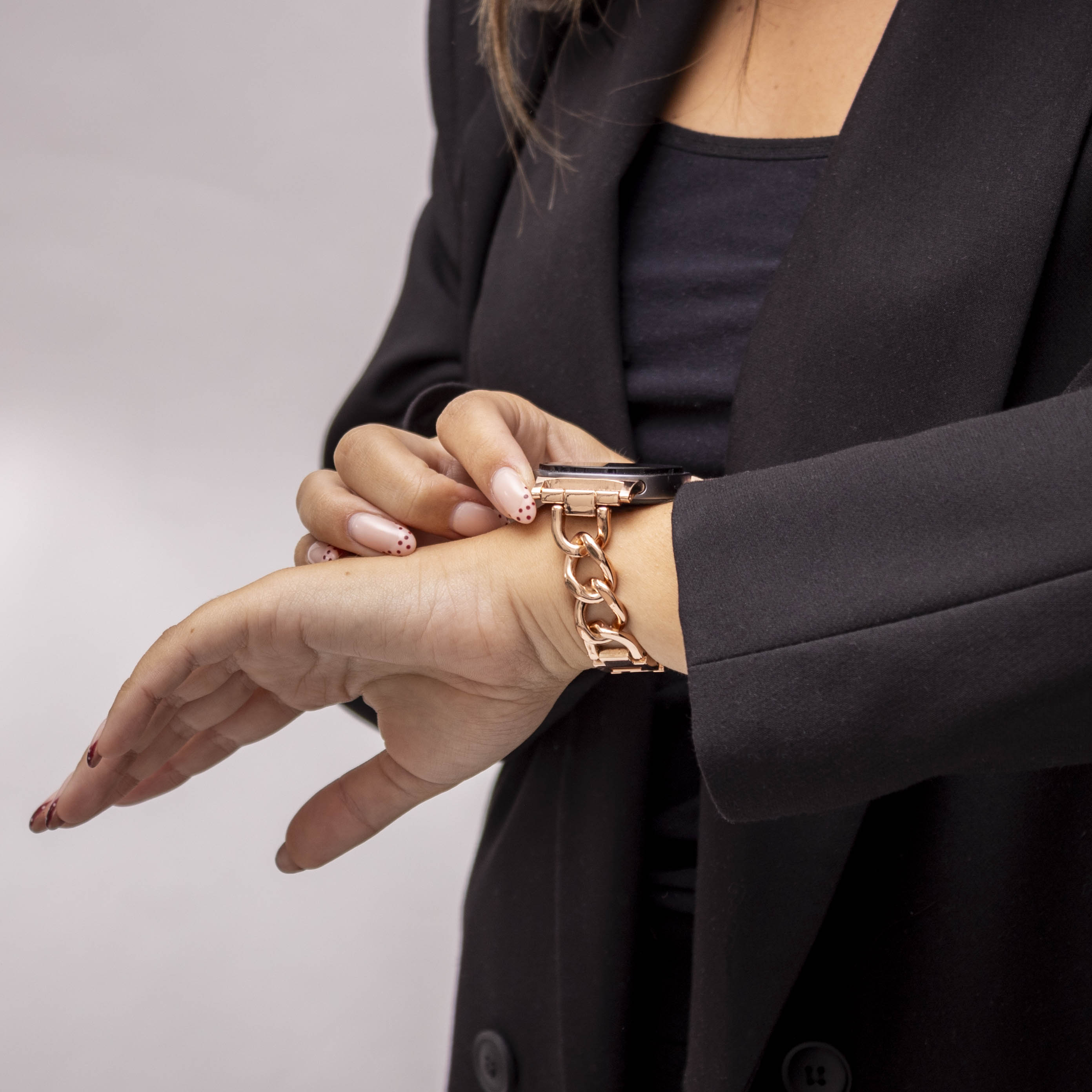 Bracelet acier chaîne Samsung Galaxy Watch 8 - 40mm (rose-doré)