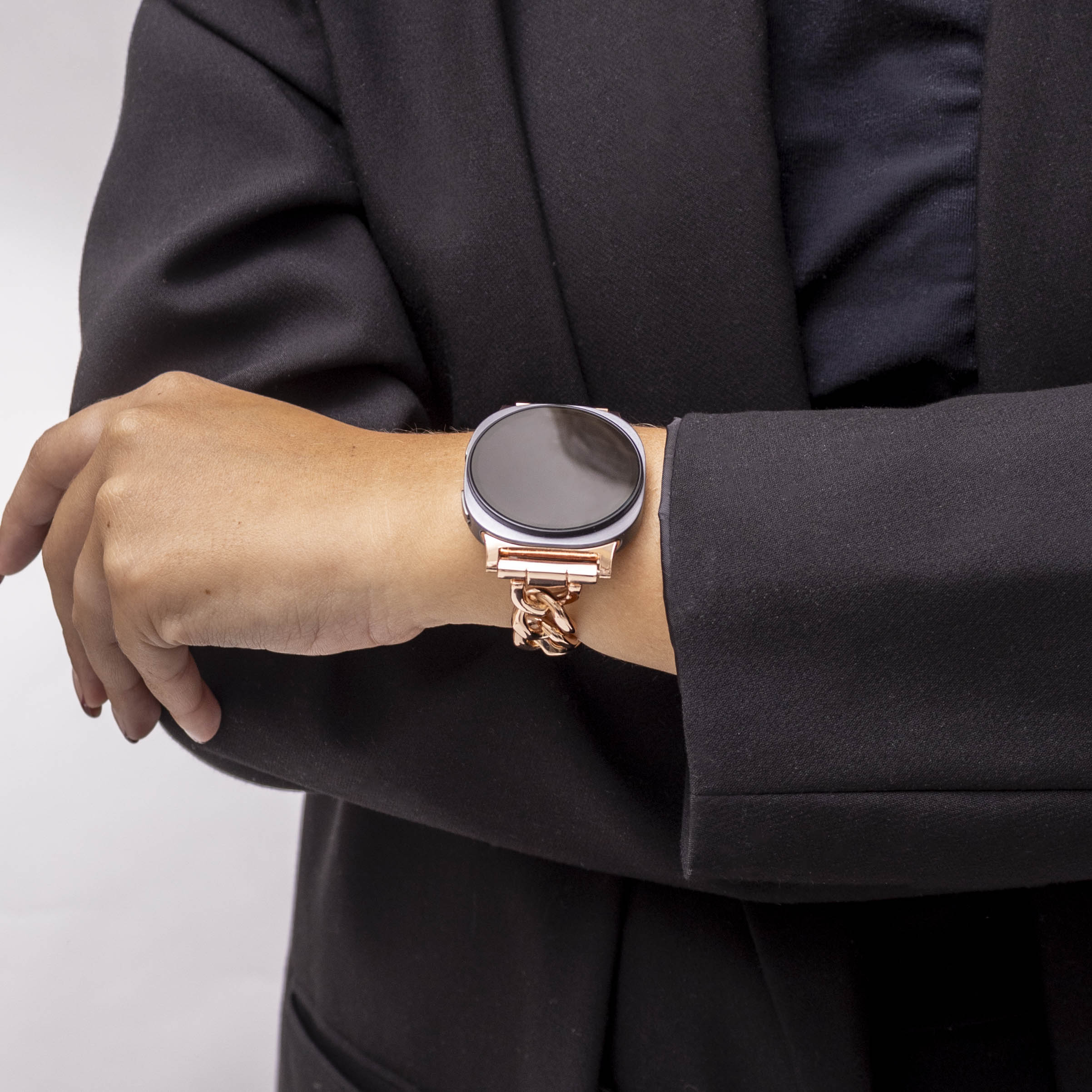 Bracelet acier chaîne Samsung Galaxy Watch 8 - 40mm (rose-doré)