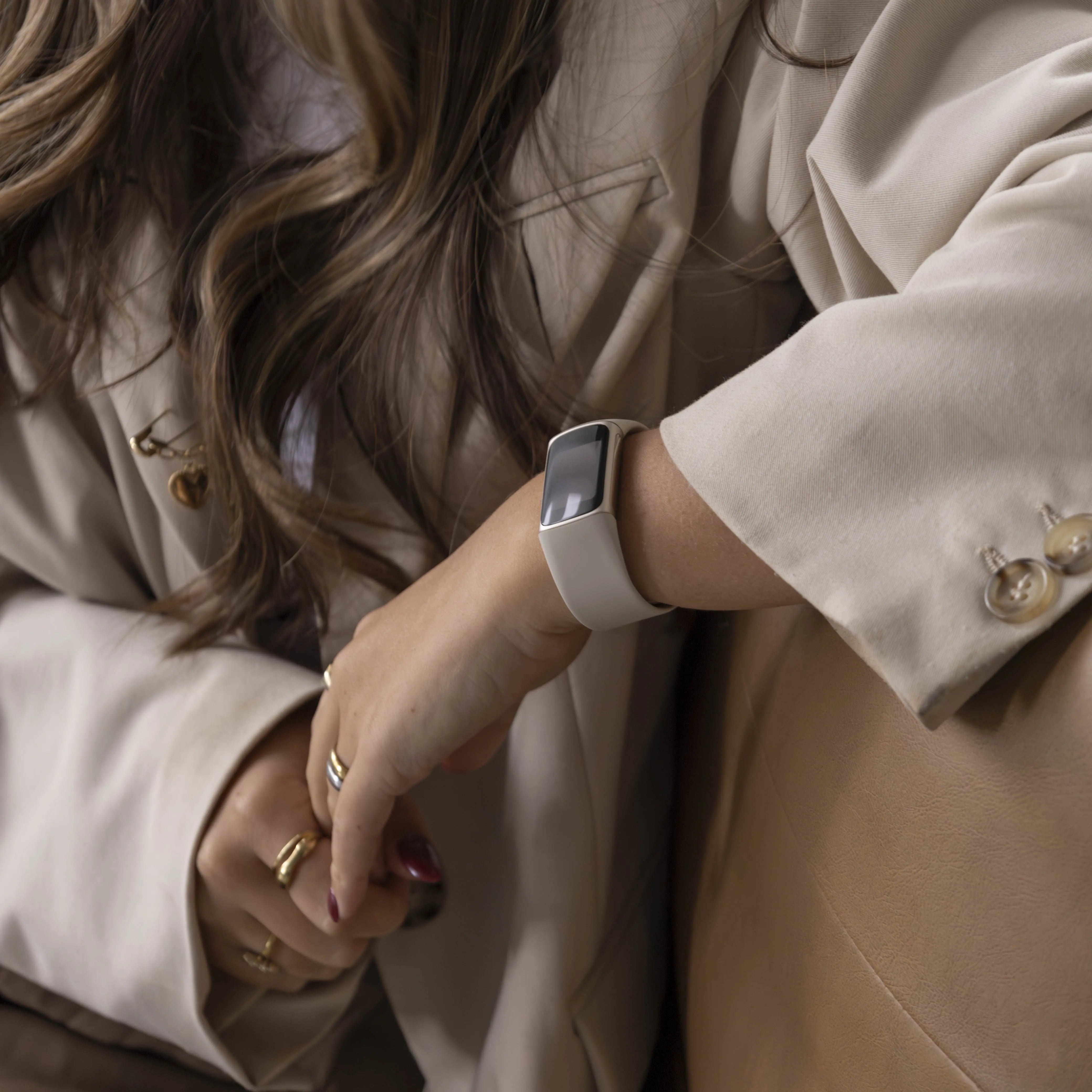Bracelet silicone Fitbit Charge 6 (blanc cassé)