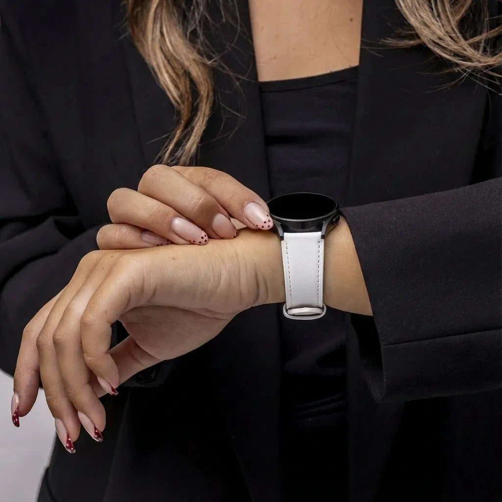 Bracelet cuir Huawei Watch GT 3 42mm (blanc)