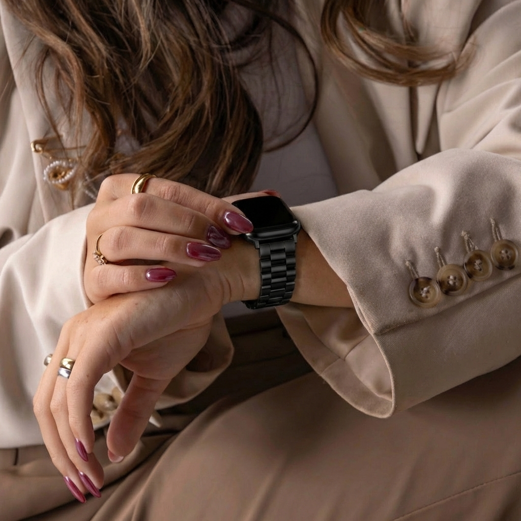 Bracelet acier présidentiel Apple Watch Ultra (noir)