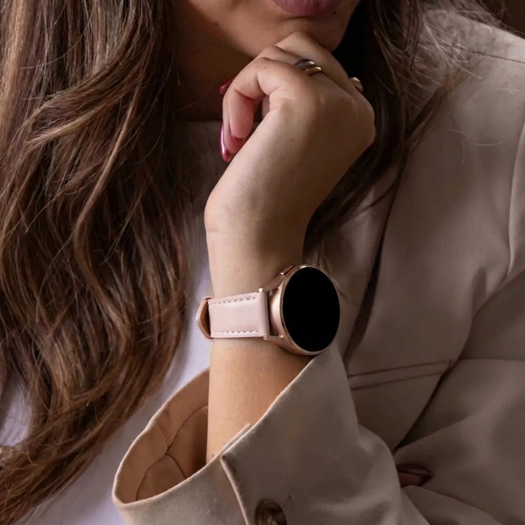 Bracelet cuir 'One Push' Samsung Galaxy Watch 7 - 40mm (rose clair)