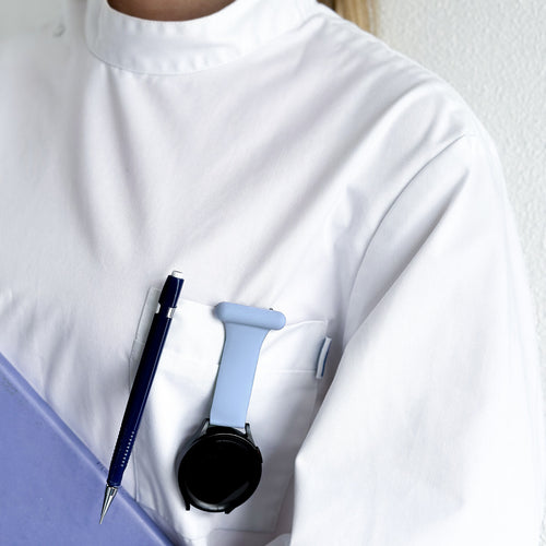 Silicone Nurse Fob, light blue, lifestyle photo