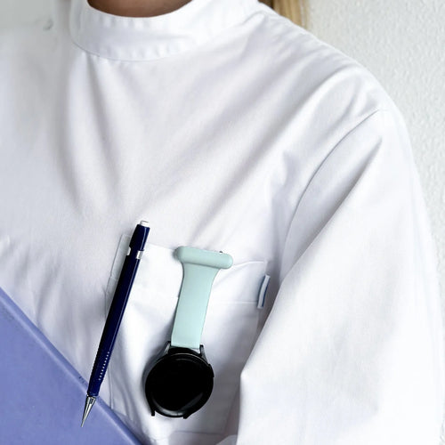 Silicone Nurse Fob, light green, lifestyle photo