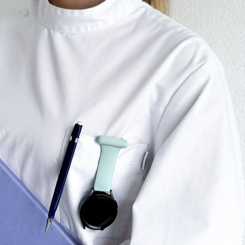 Silicone Nurse Fob, light green, lifestyle photo