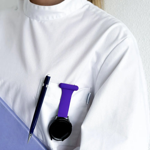 Silicone Nurse Fob, purple, lifestyle photo