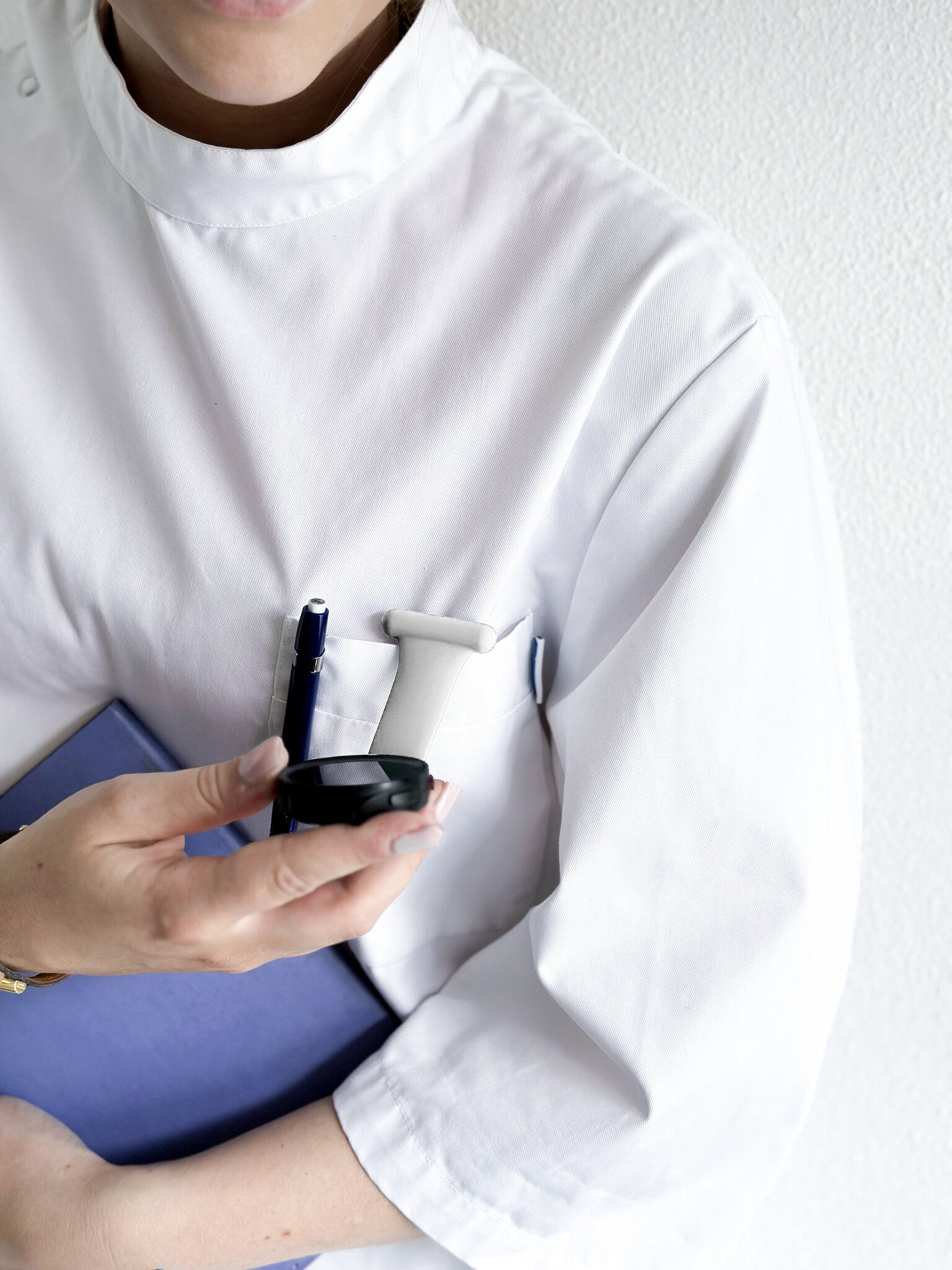 Silicone Nurse Fob, white, lifestyle photo