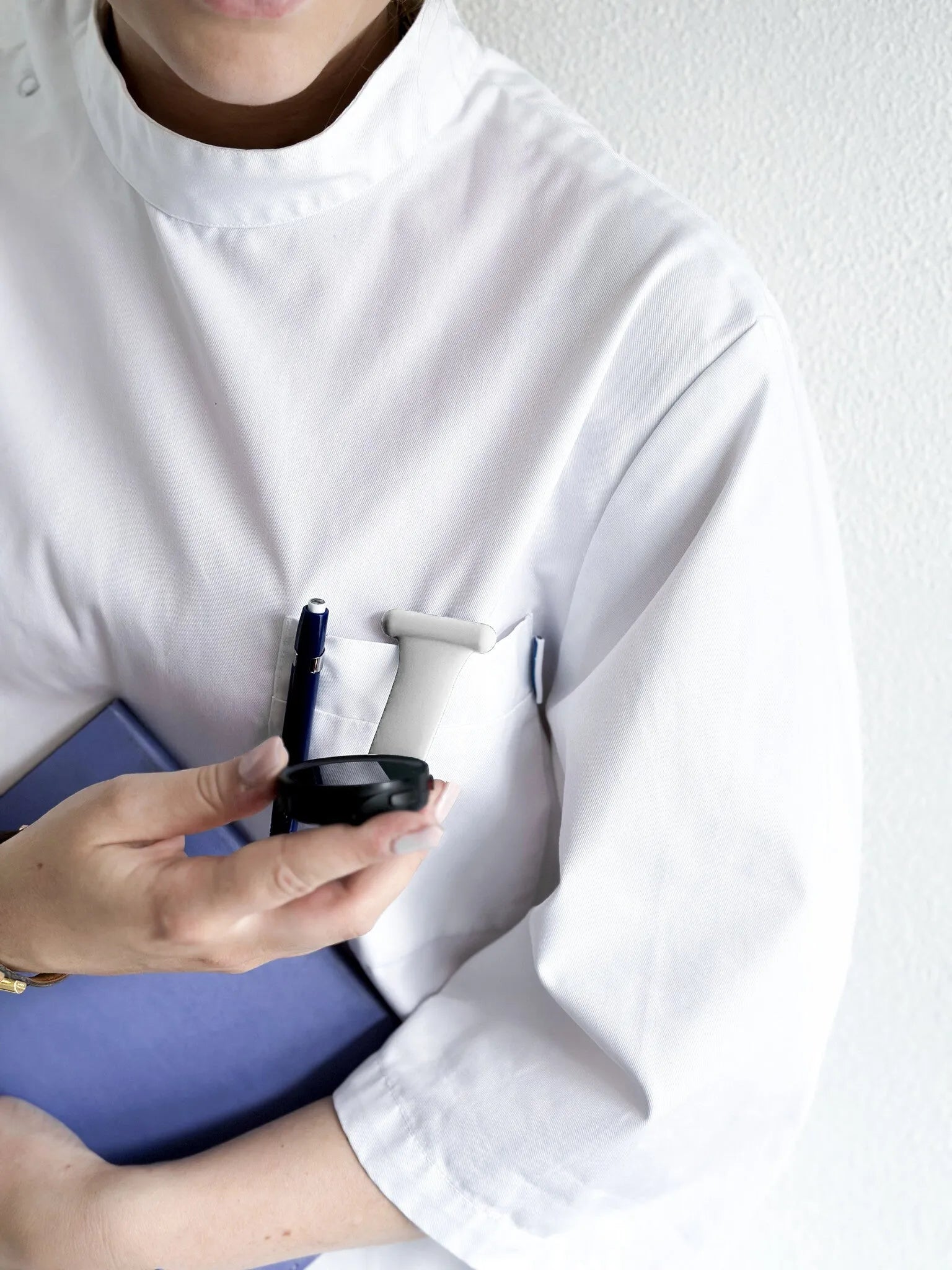 Silicone Nurse Fob, white, lifestyle photo