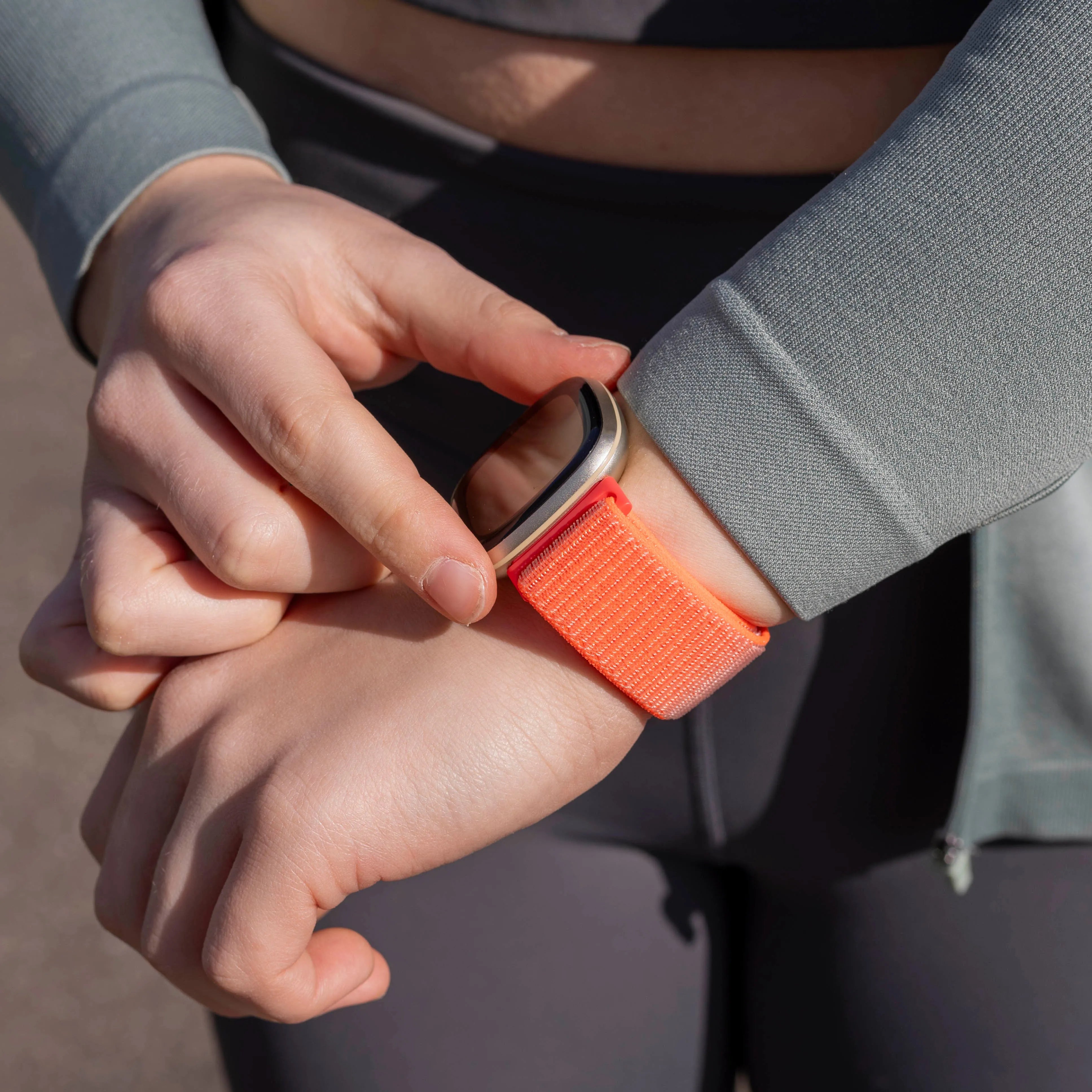 Bracelet nylon Fitbit Sense (orange)