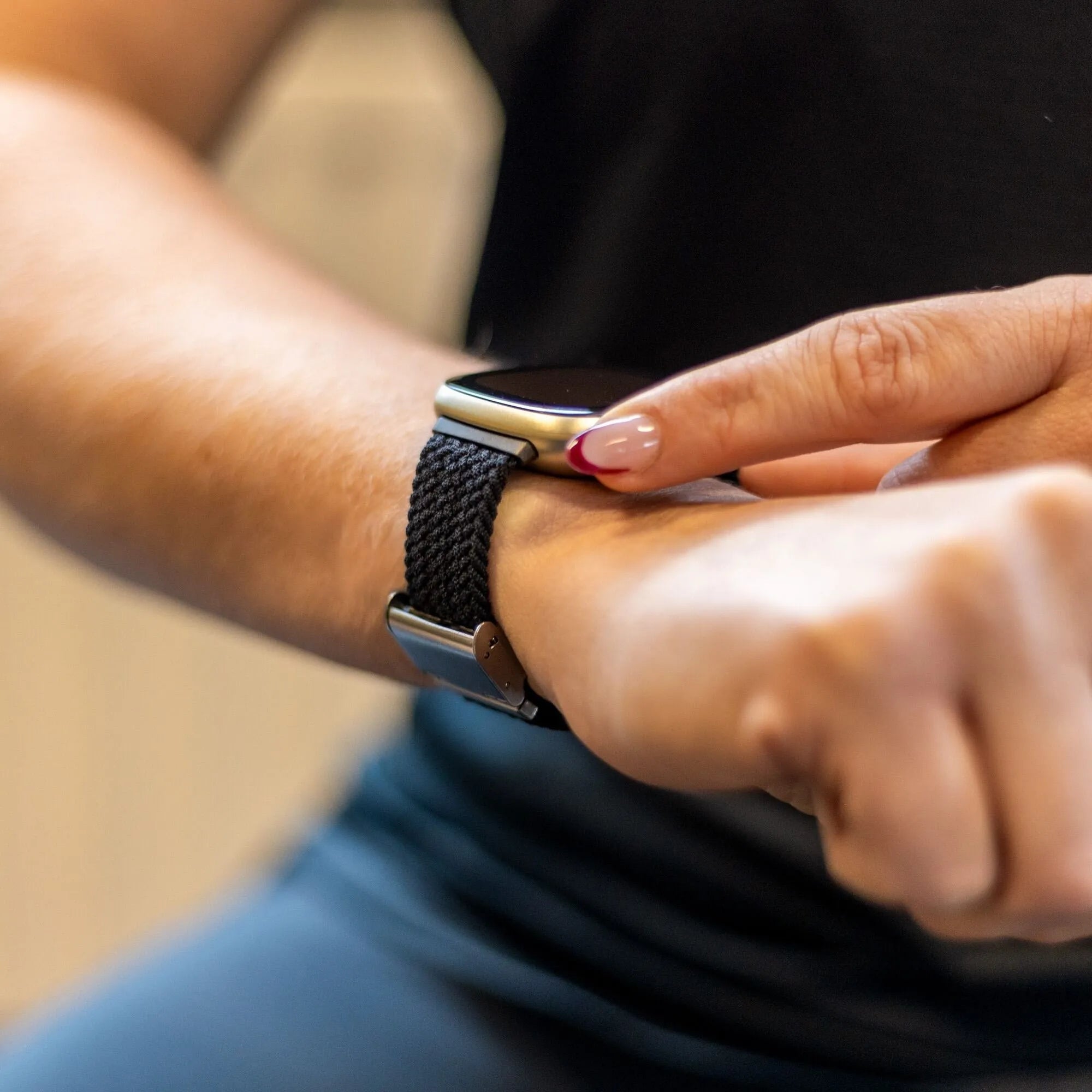 Bracelet tressé réglable Fitbit Versa 3 (noir)