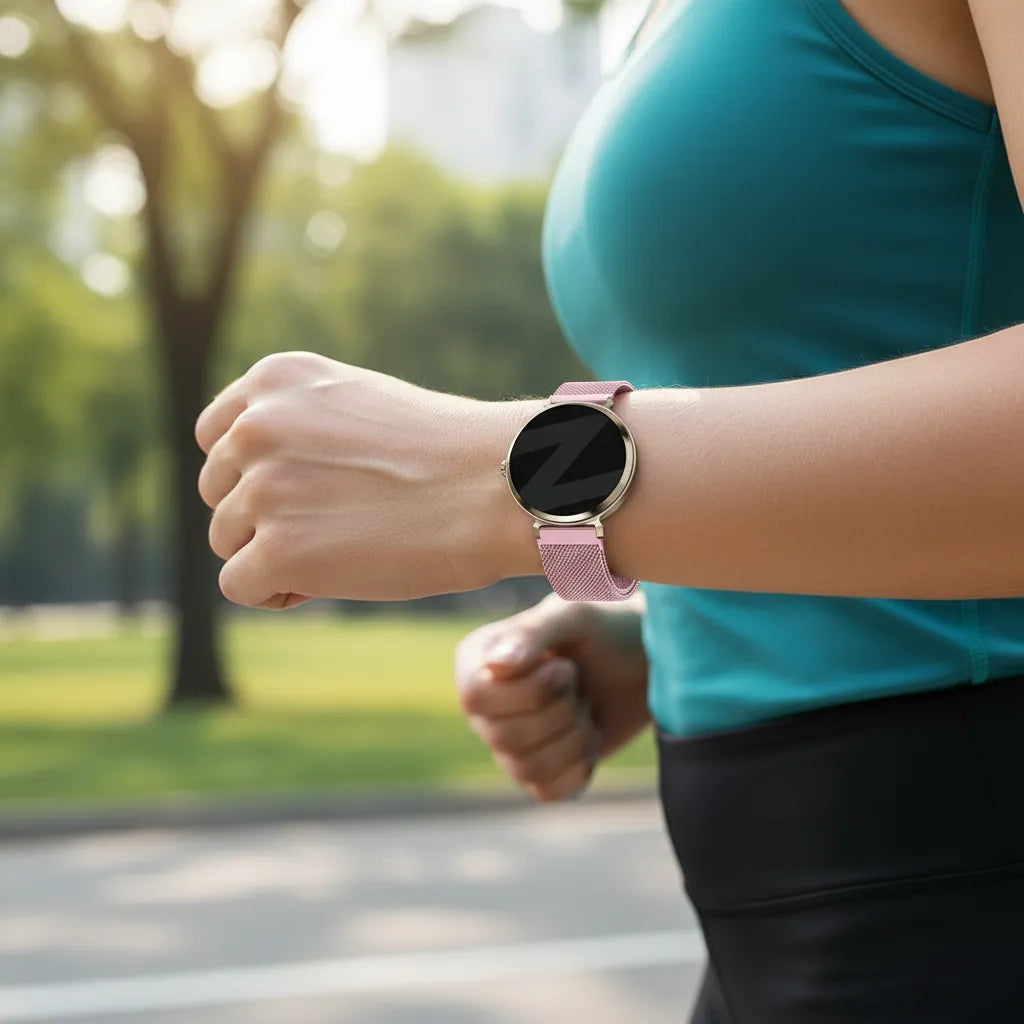 Milanese Loop Strap, pink, lifestyle photo