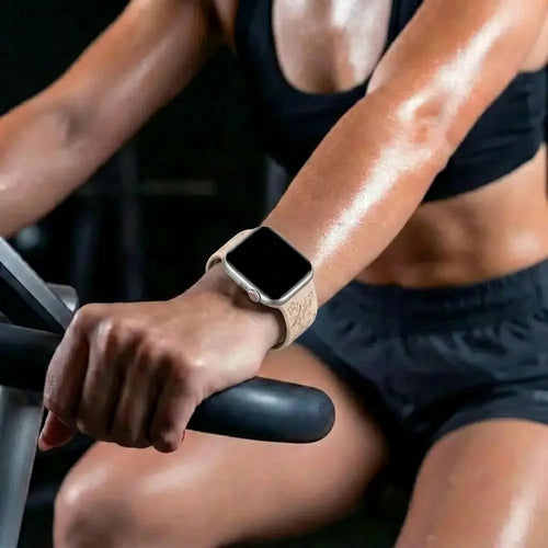 Apple Watch Flower Silicone Strap (Starlight-Black)