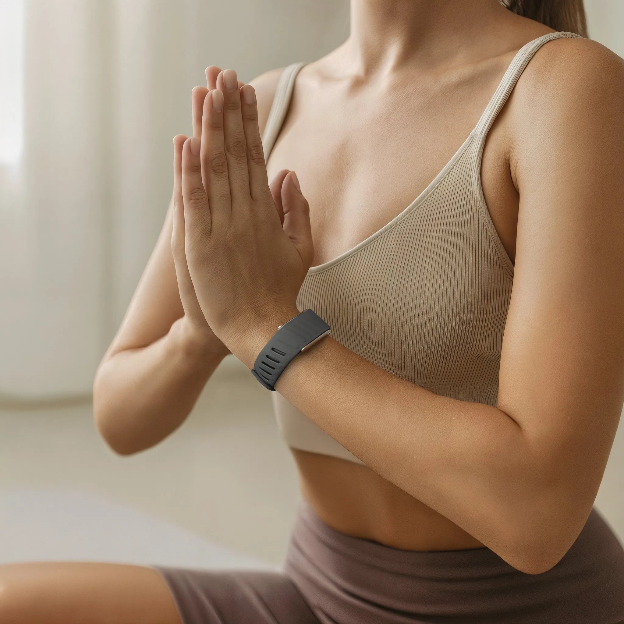Bracelet sport compatible avec Whoop MG (gris foncé/orange)