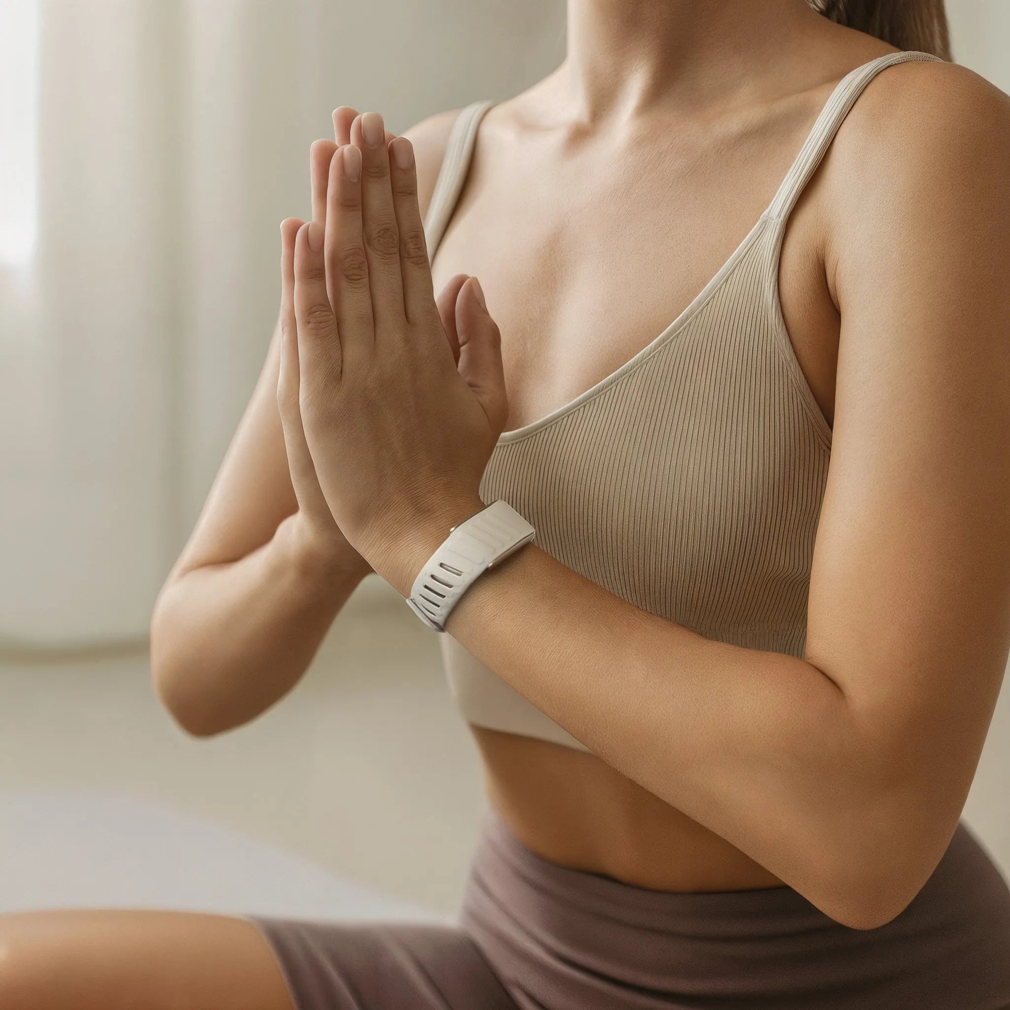 Bracelet sport compatible avec Whoop MG (gris clair/noir)