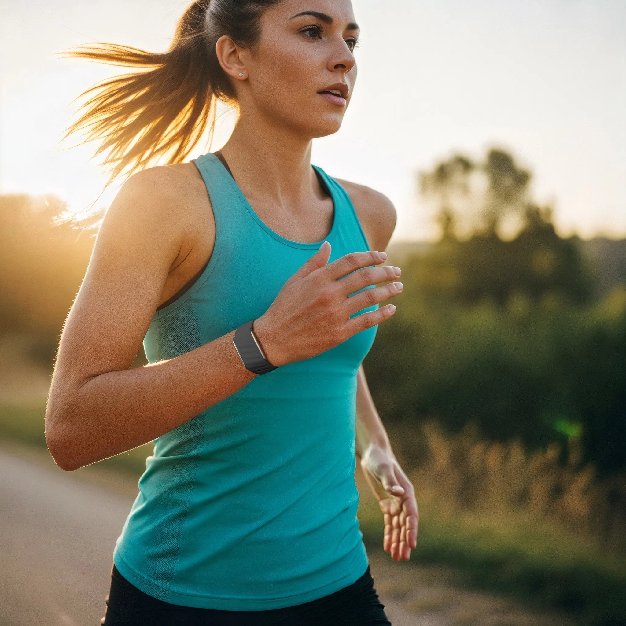 Bracelet sport compatible avec Whoop MG (gris foncé/orange)