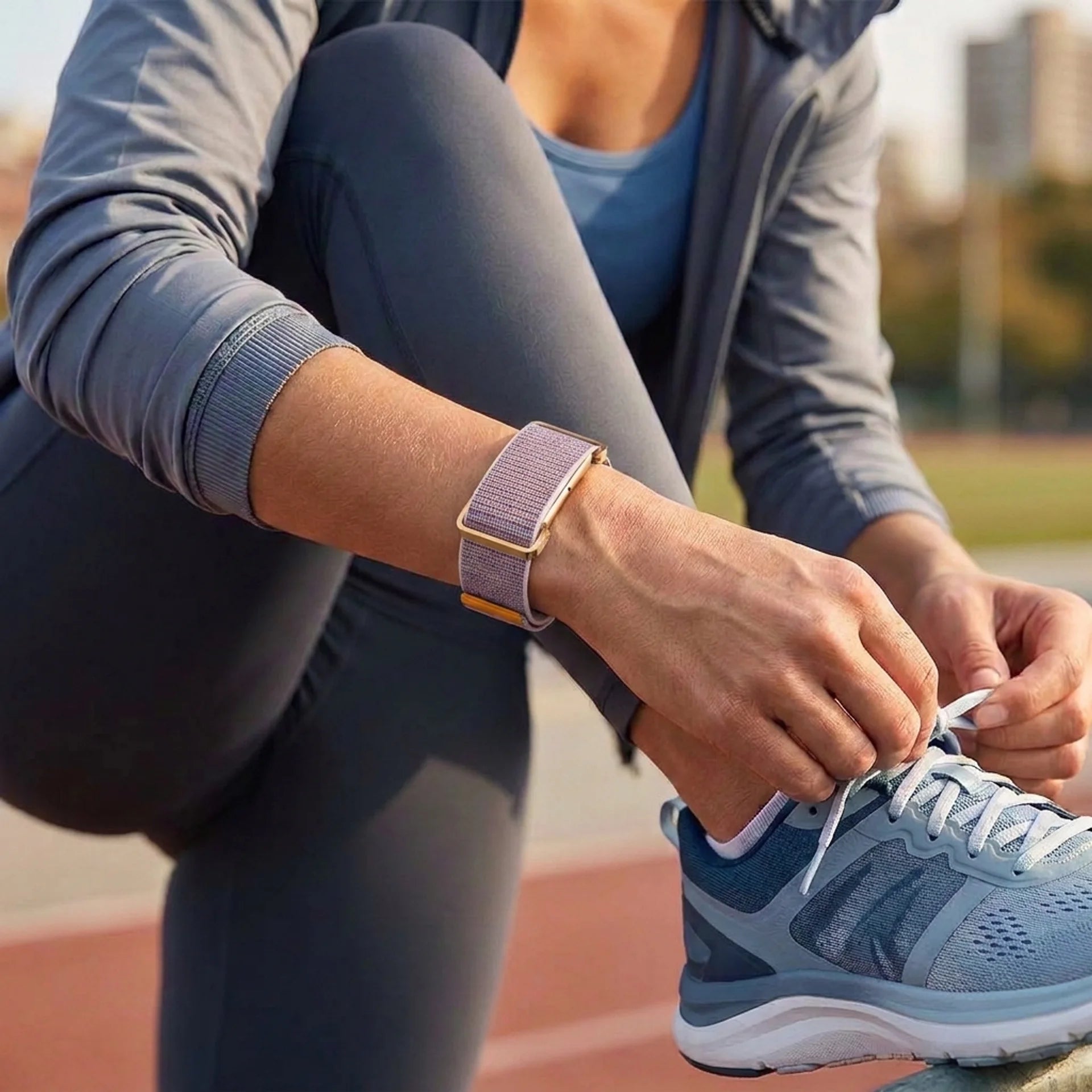 Bracelet nylon avec cadre Fitbit Air (rose sable)