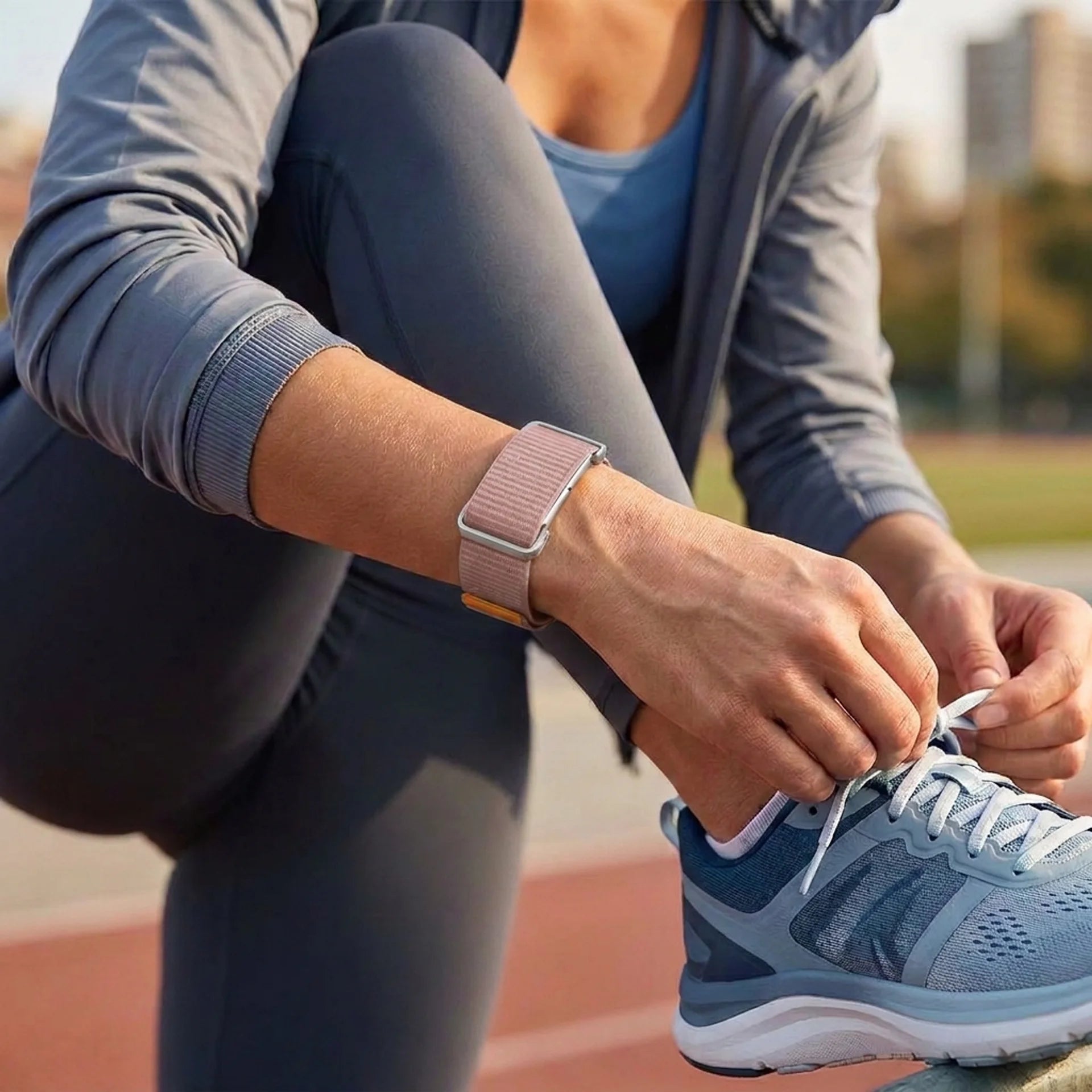 Bracelet nylon avec cadre Fitbit Air (plum claire)