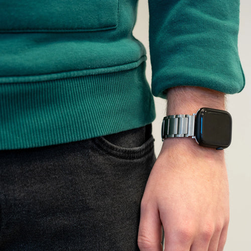 Bandz Bracelet à maillons titane Apple Watch (argent)
