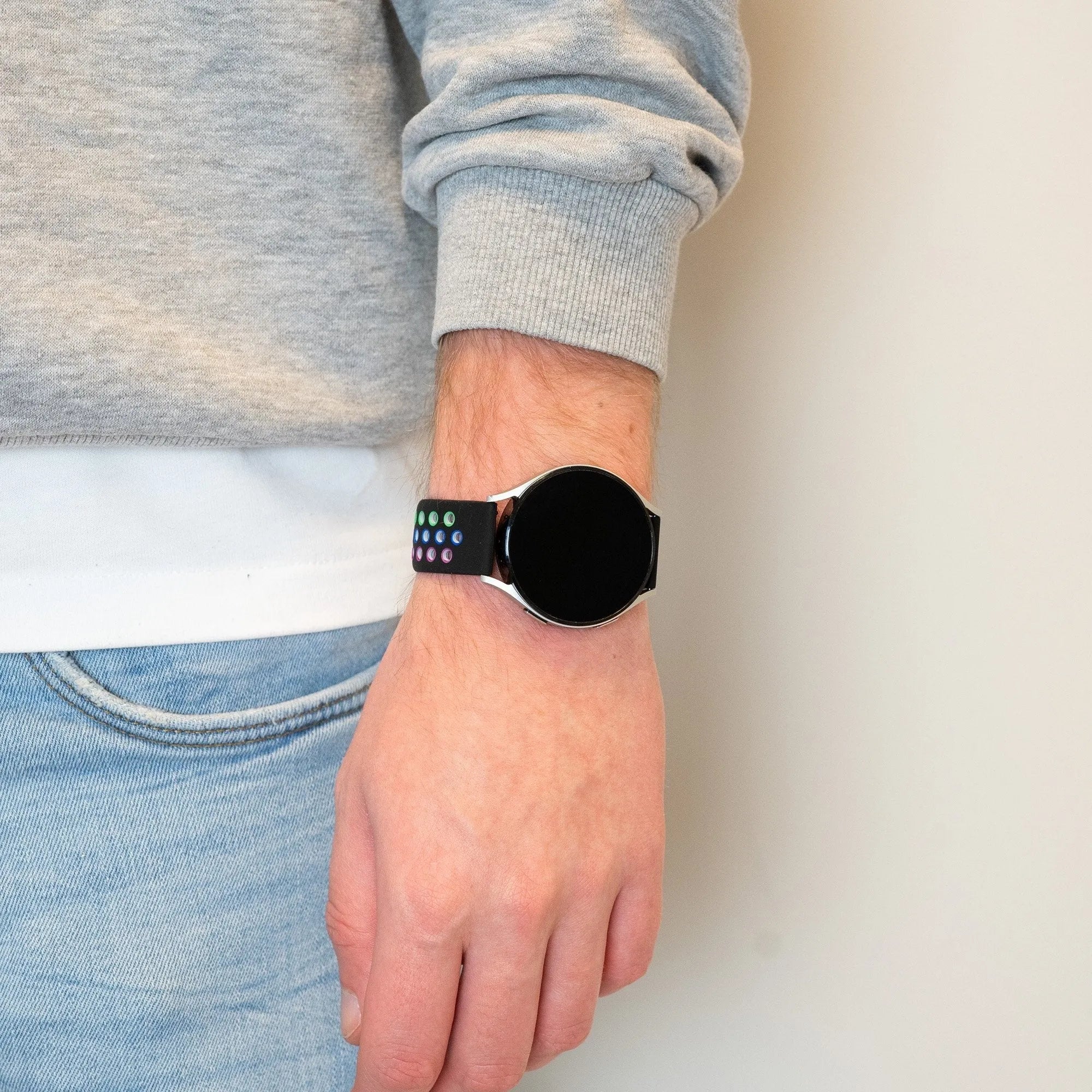 Bandz Bracelet sport 'Deluxe' Coros Apex 2 (noir/arc-en-ciel)