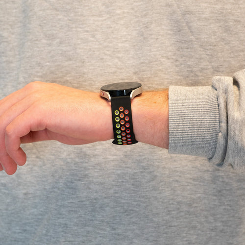 Bandz Bracelet sport 'Deluxe' Coros Apex 2 (noir/arc-en-ciel)