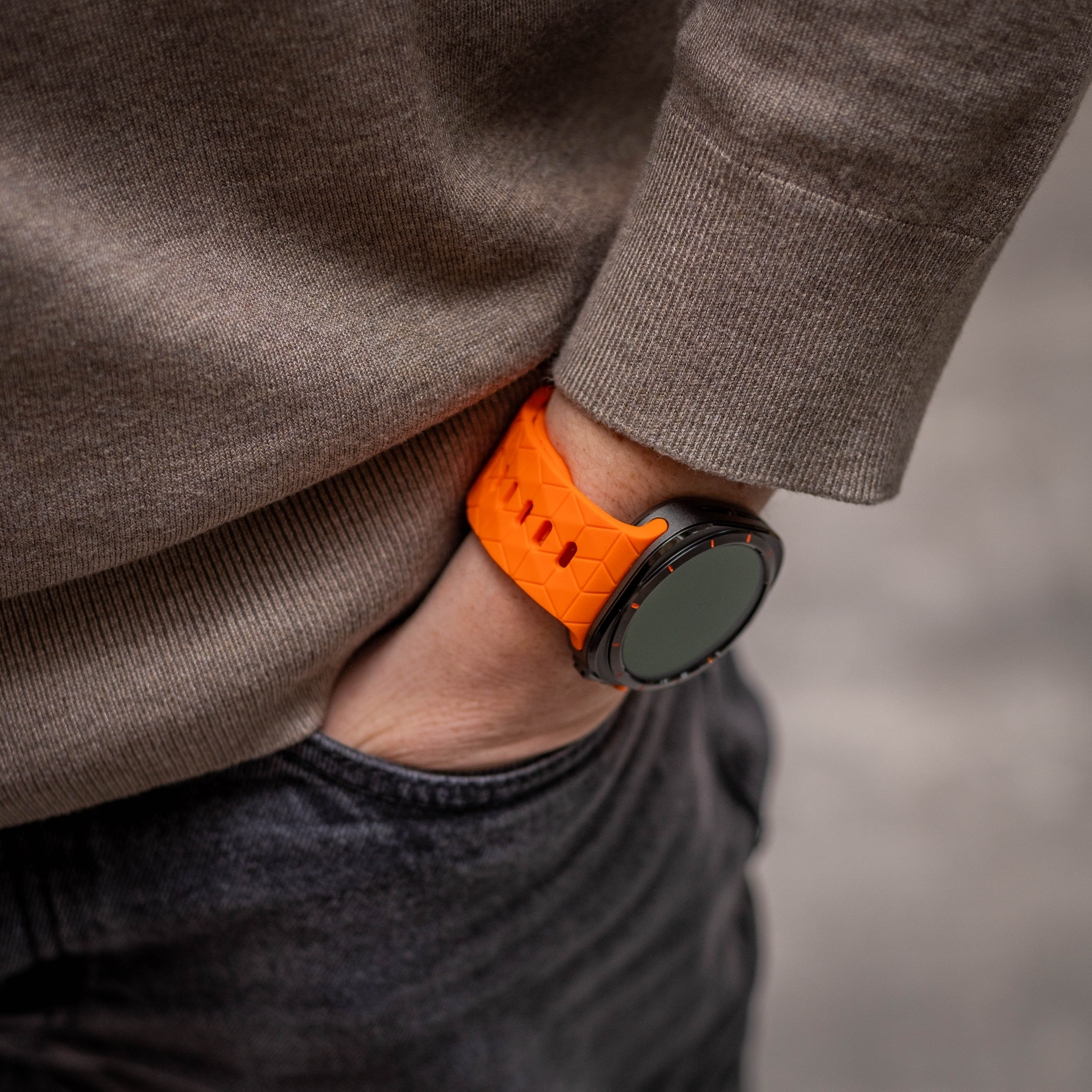Bandz Bracelet silicone 'Hexagons' Samsung Galaxy Watch Ultra (orange)
