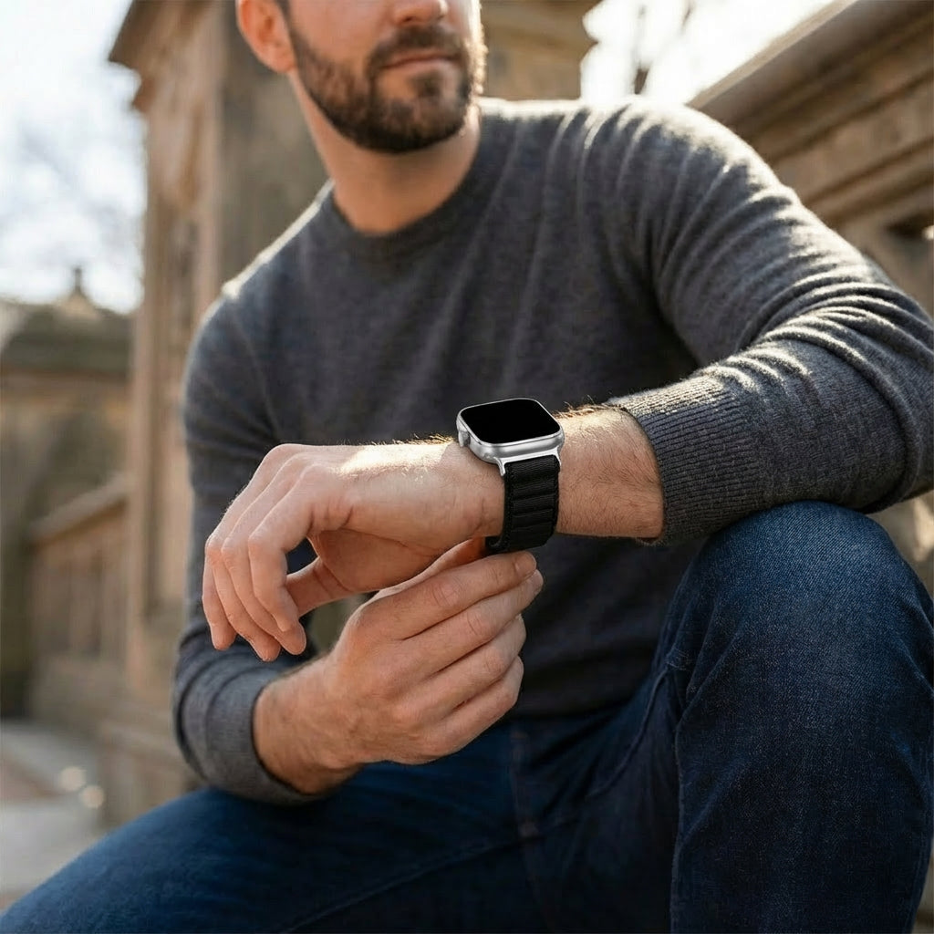Bracelet nylon Alpine Xiaomi Smart Band 9 Pro (noir)