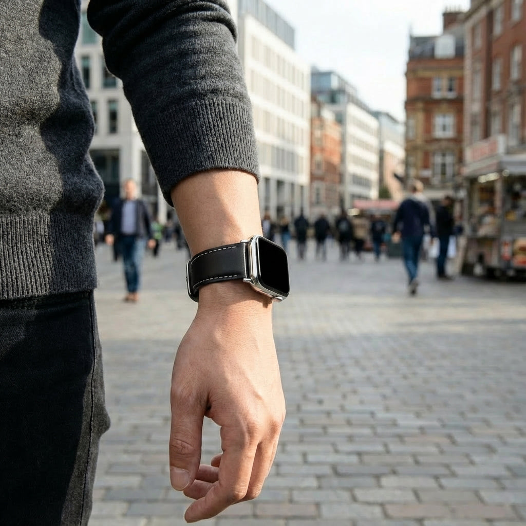 Bracelet cuir Xiaomi Smart Band 8 Pro (noir)