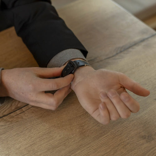 Bracelet cuir cousu Amazfit Bip 6 (noir)