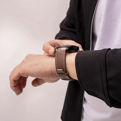 Polar Vantage V3 'One Push' Leather Strap (Dark Brown)