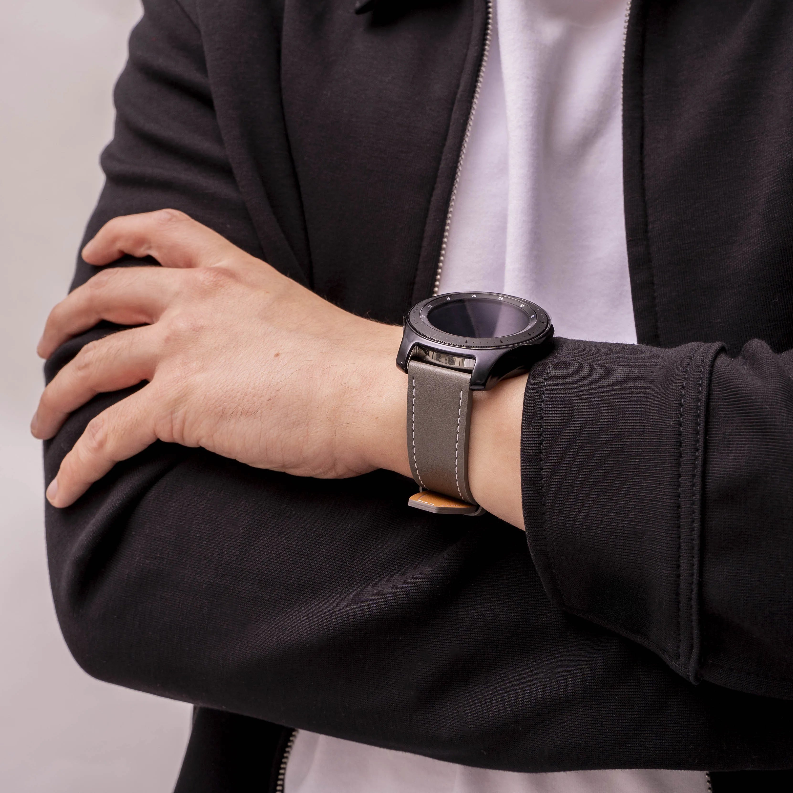 OnePlus Watch 3 'One Push' Leather Strap (Grey)