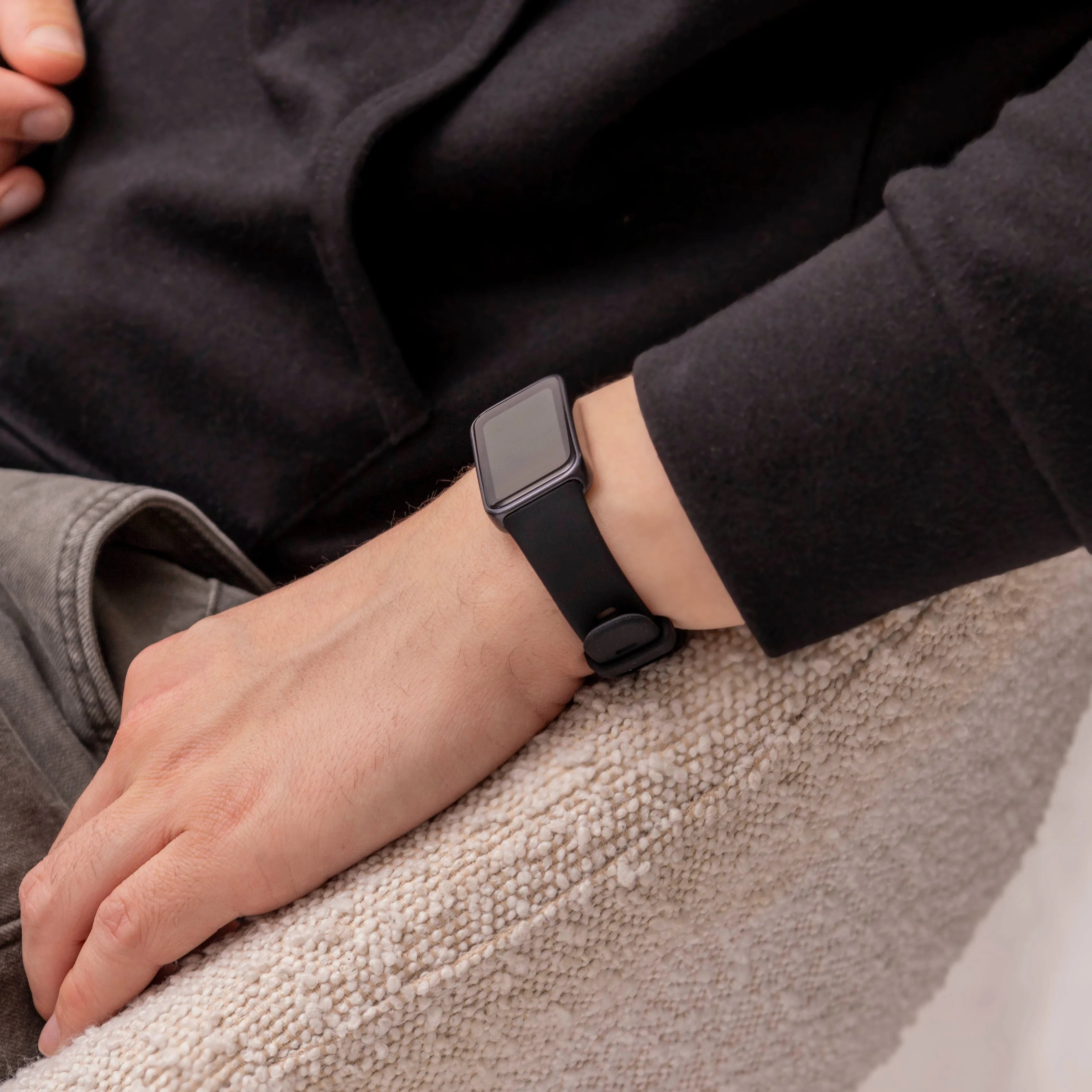 Silicone Strap, black, lifestyle photo
